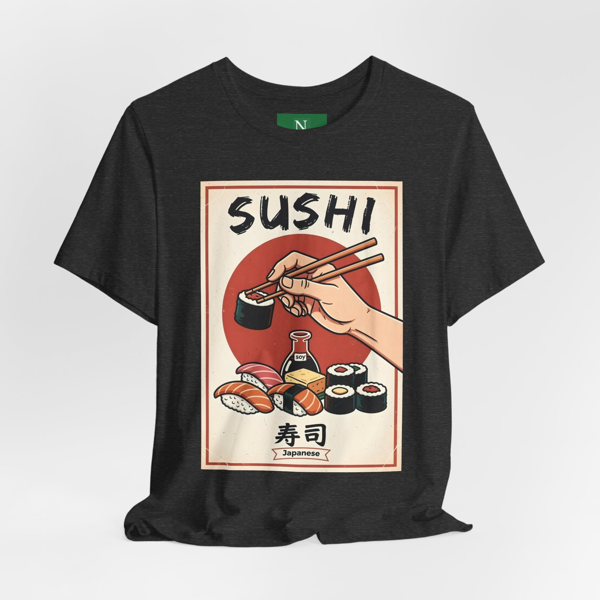 Sushi Poster Graphic Tee — Retro Japanese Sushi Shirt