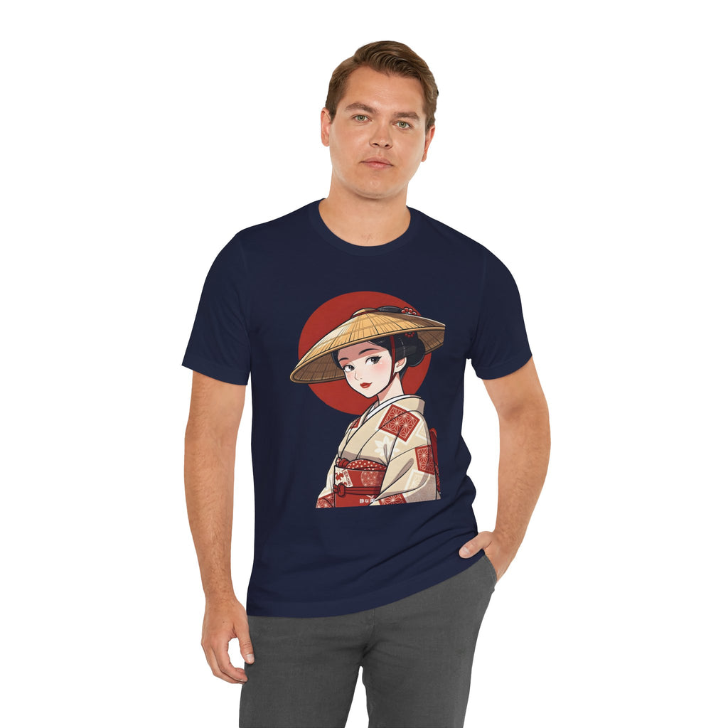 Geisha Illustration Tee — Vintage Kimono Anime T‑Shirt