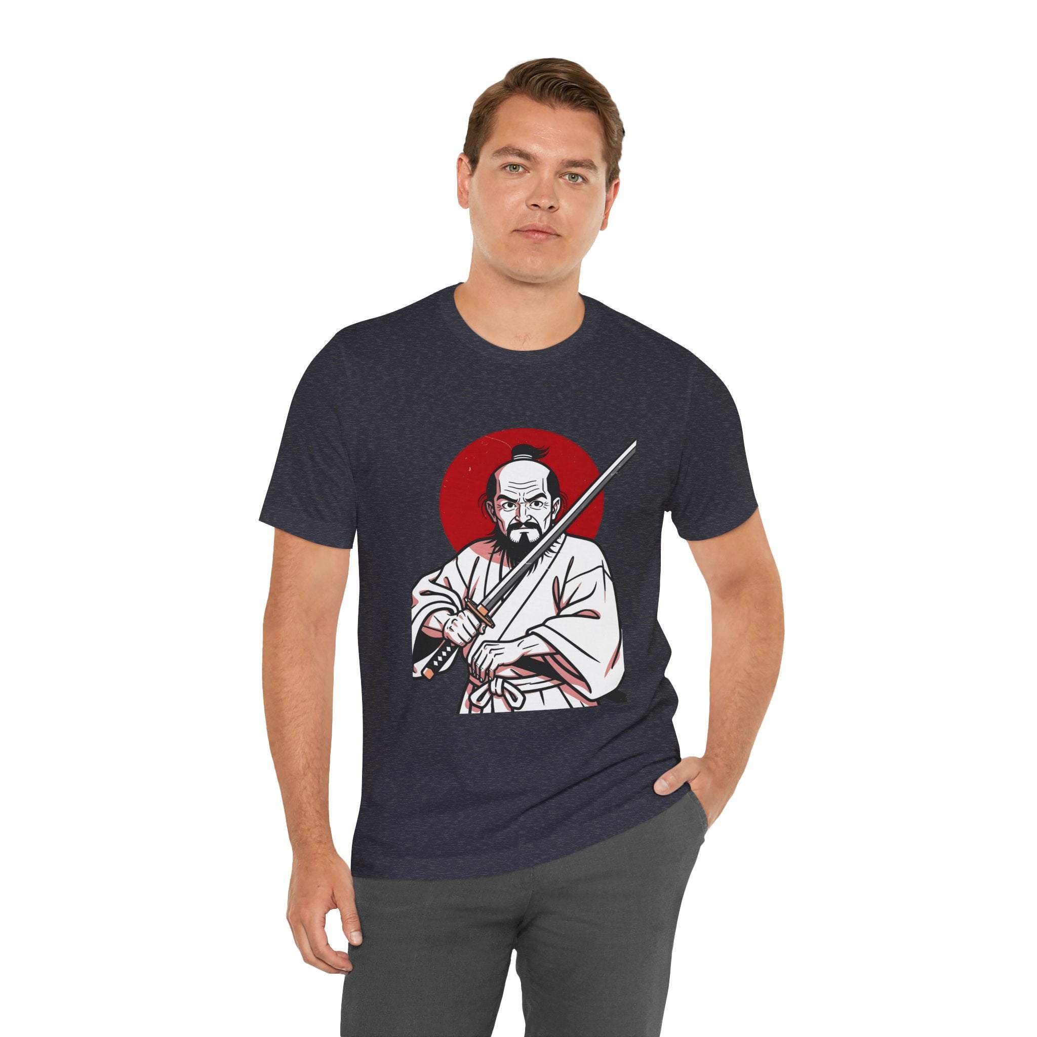 Samurai Warrior T-Shirt – Vintage Katana Illustration with Red Rising Sun