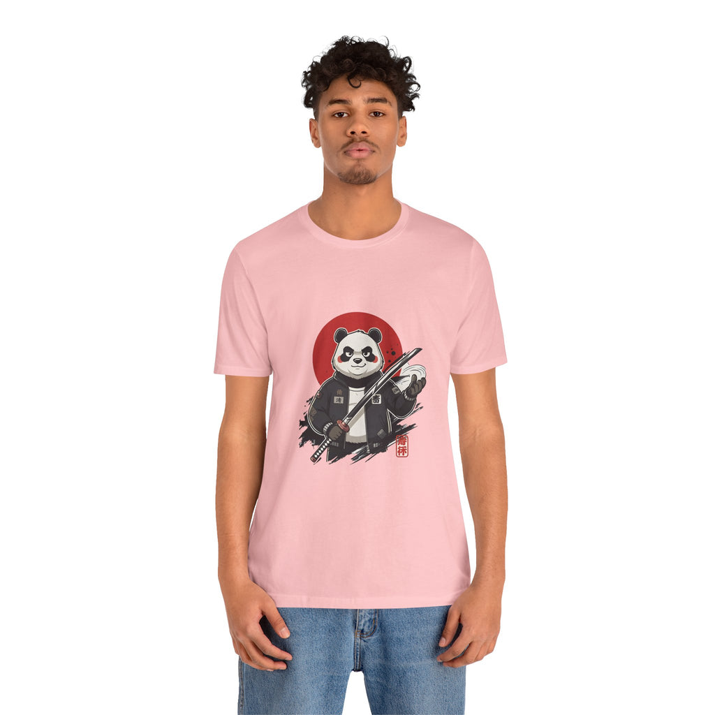 Samurai Panda T-Shirt — Cute Warrior Graphic Tee with Red Sun