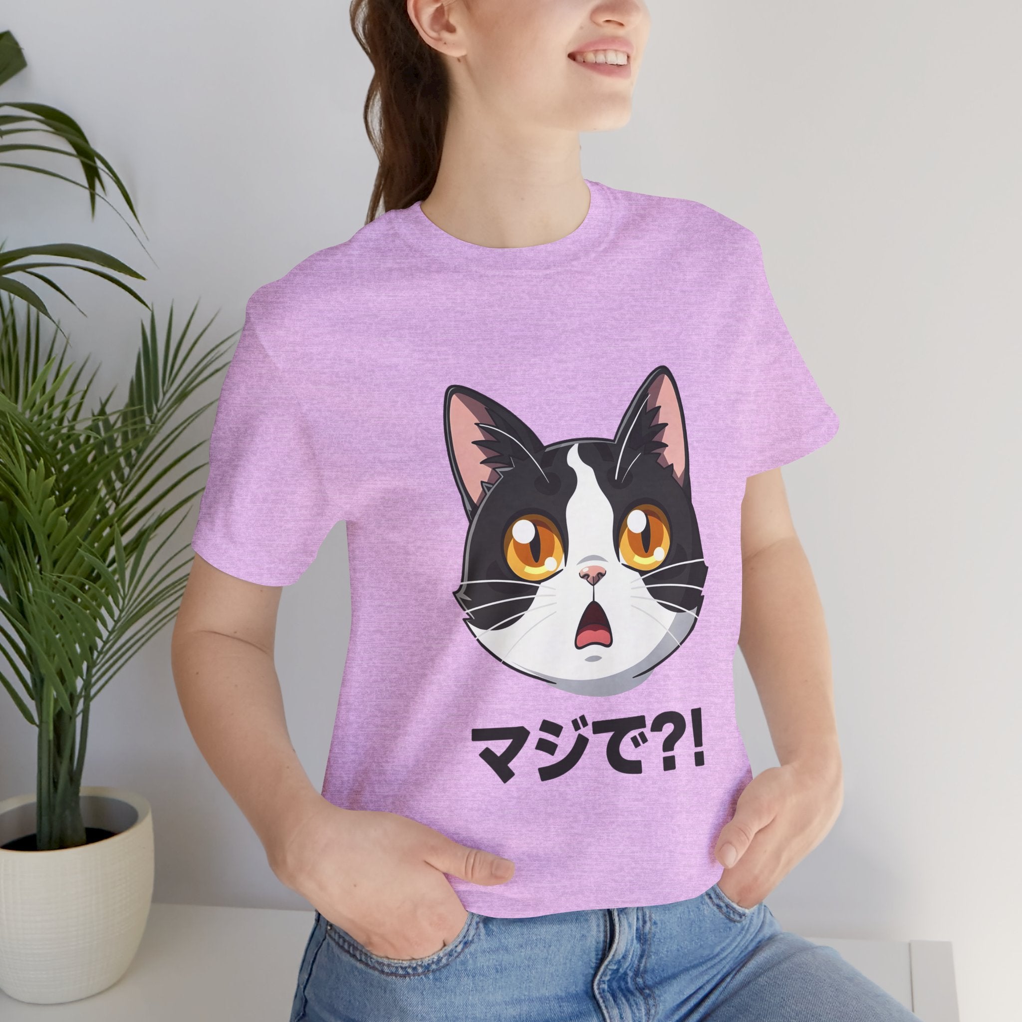 Cat Shock Face Graphic Tee — マジで?! Cute Anime Cat T-Shirt