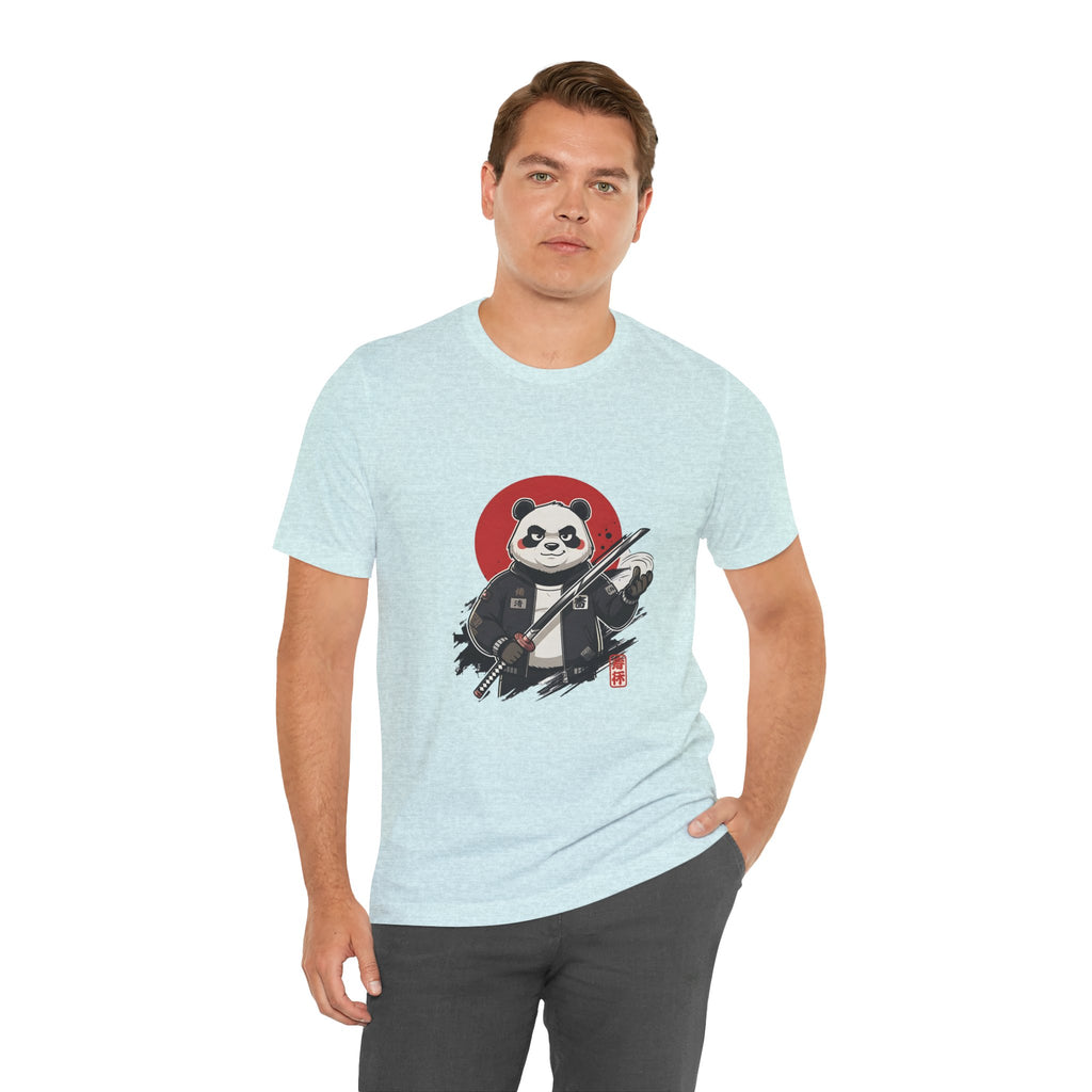 Samurai Panda T-Shirt — Cute Warrior Graphic Tee with Red Sun