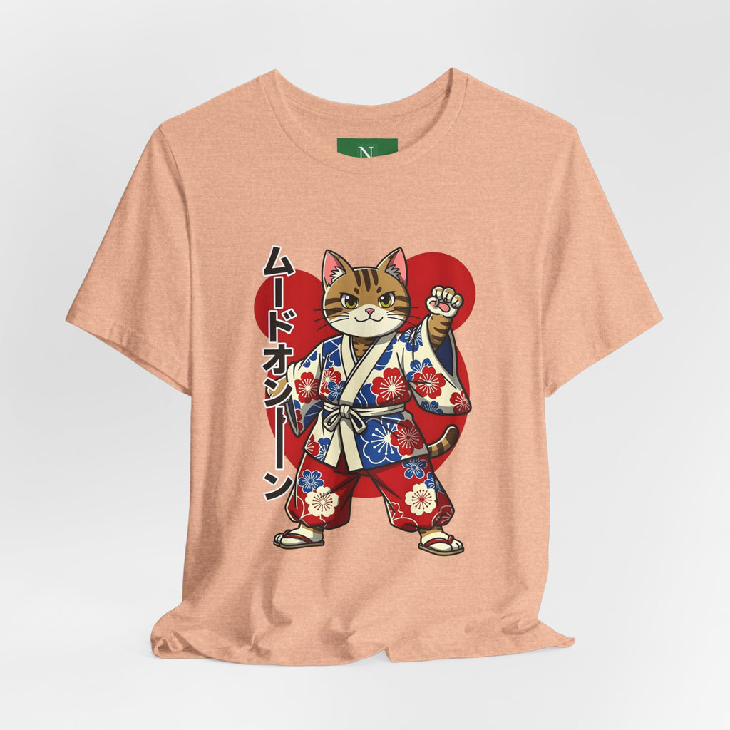 Samurai Cat T‑Shirt — Kawaii Japanese Kimono Cat Graphic Tee