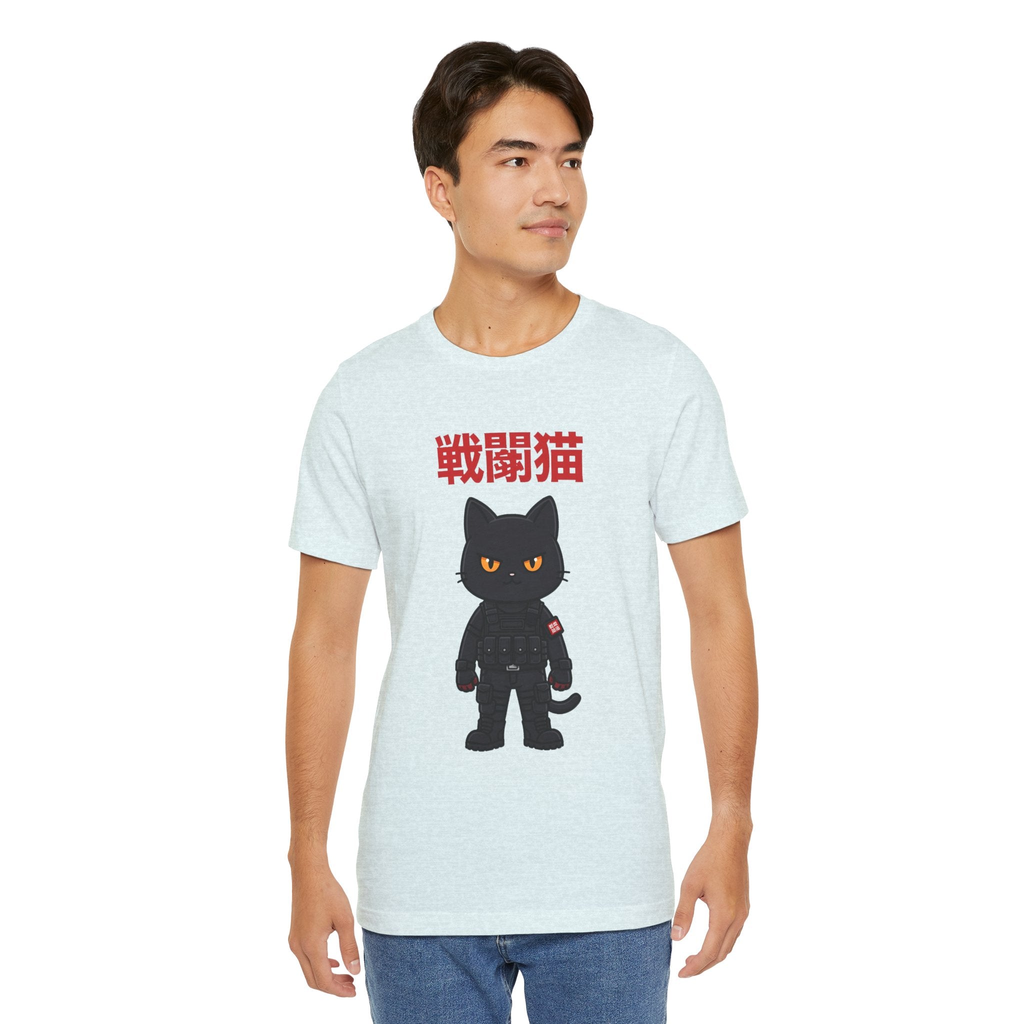 Warrior Cat T-Shirt — Black Cat Samurai Graphic Tee (戦闘猫)