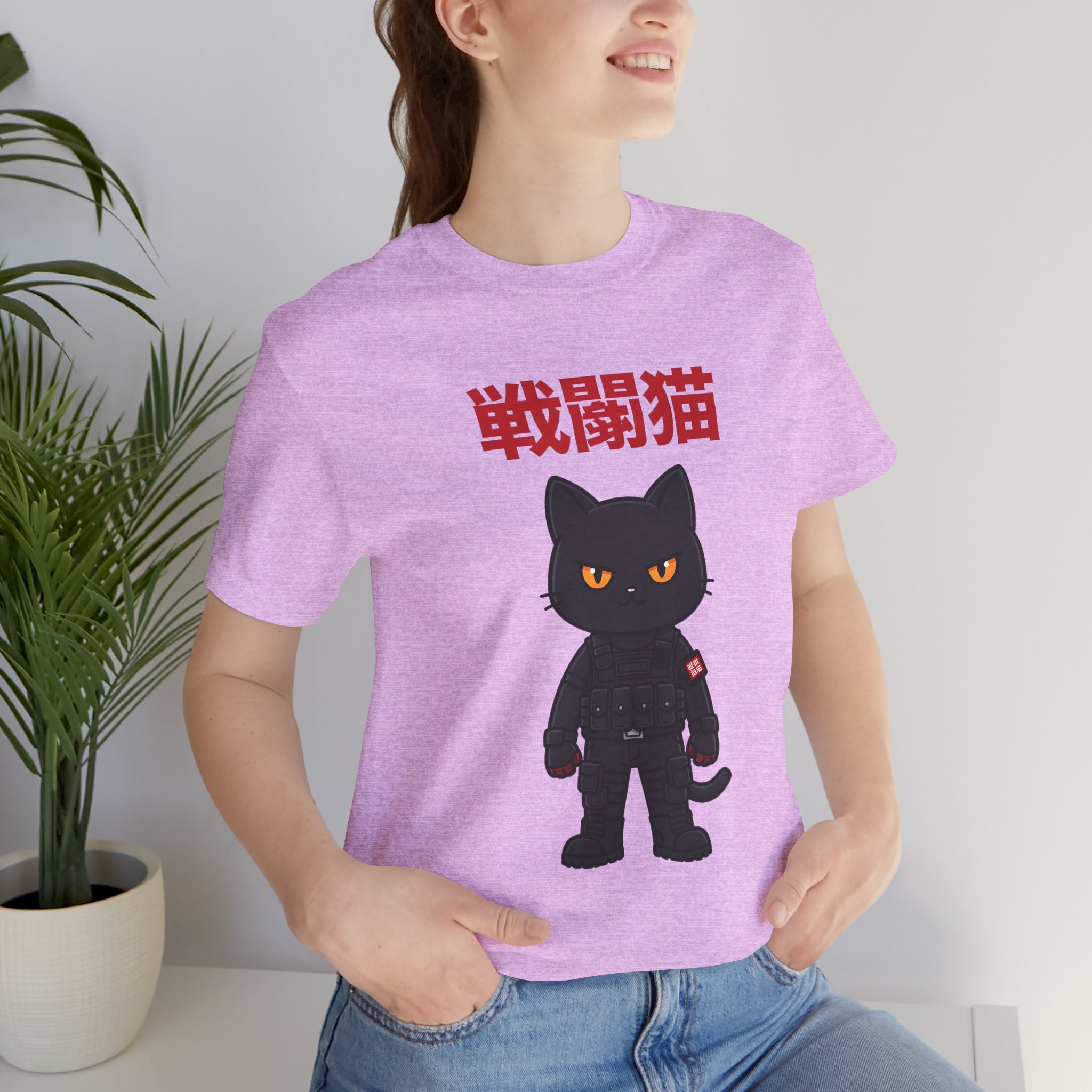 Warrior Cat T-Shirt — Black Cat Samurai Graphic Tee (戦闘猫)