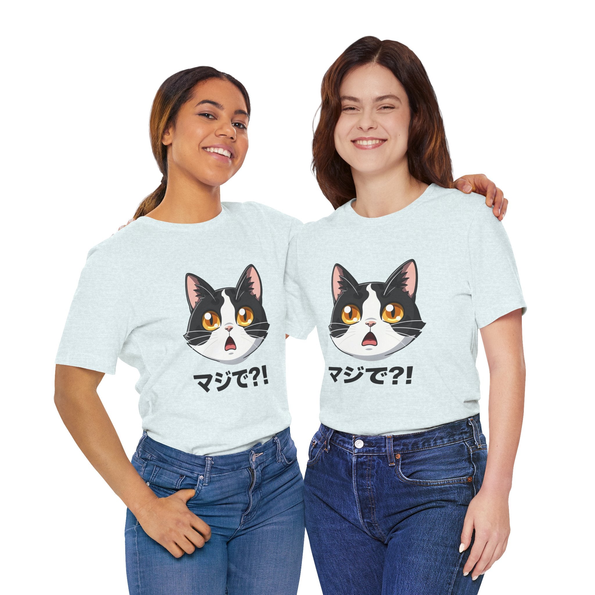 Cat Shock Face Graphic Tee — マジで?! Cute Anime Cat T-Shirt