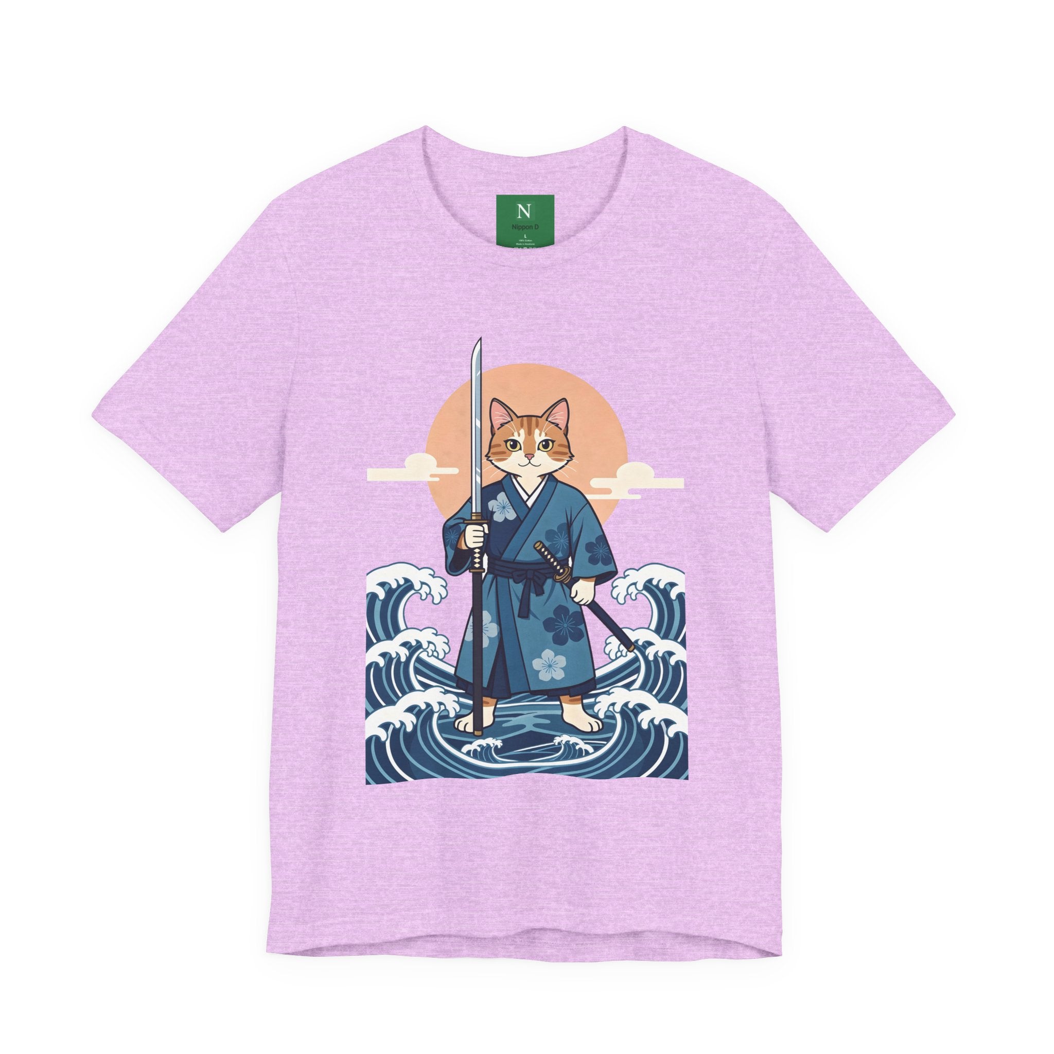 Samurai Cat T-Shirt — Japanese Wave Illustration Tee