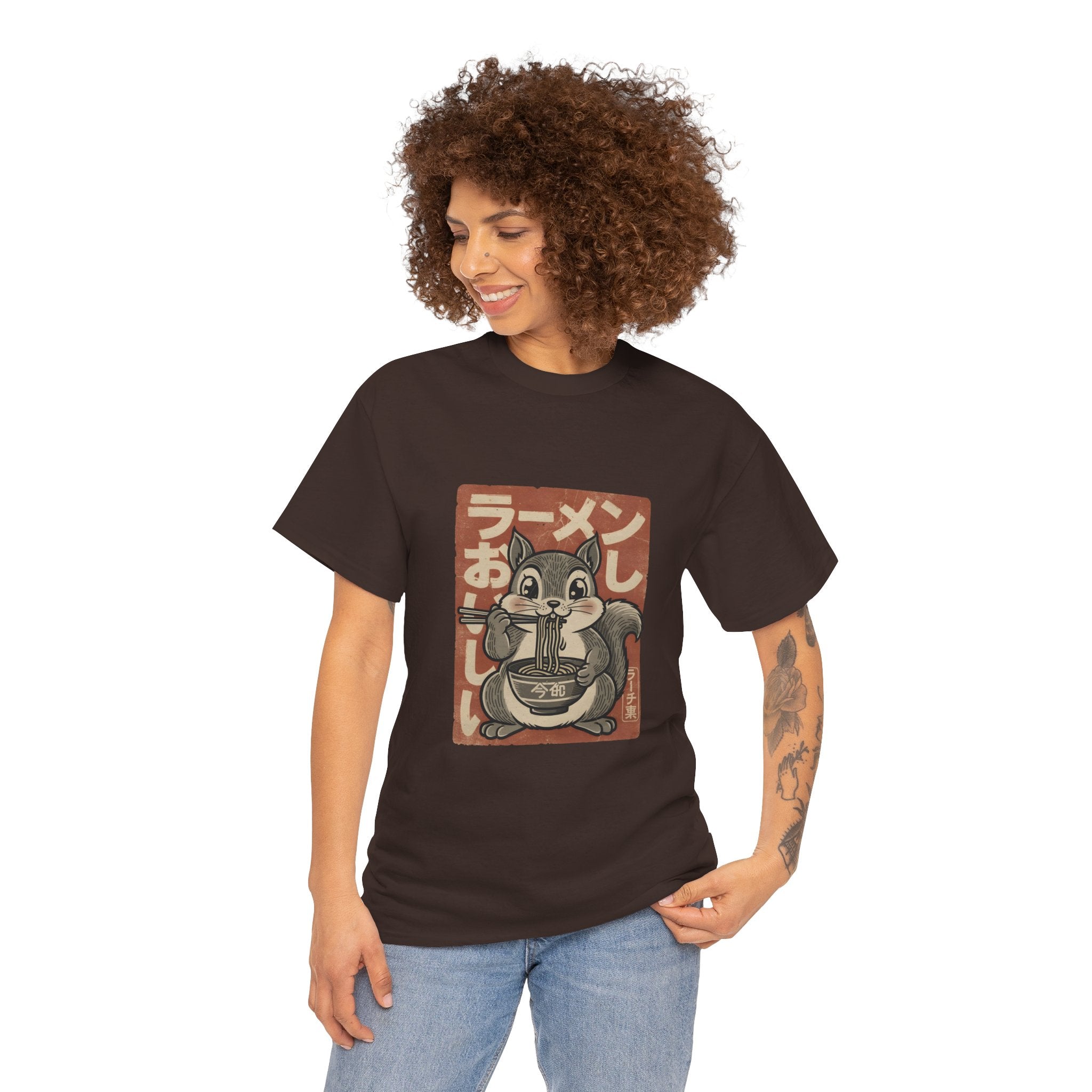 Ramen Squirrel T‑Shirt — Cute Vintage Japanese Noodle Graphic Tee