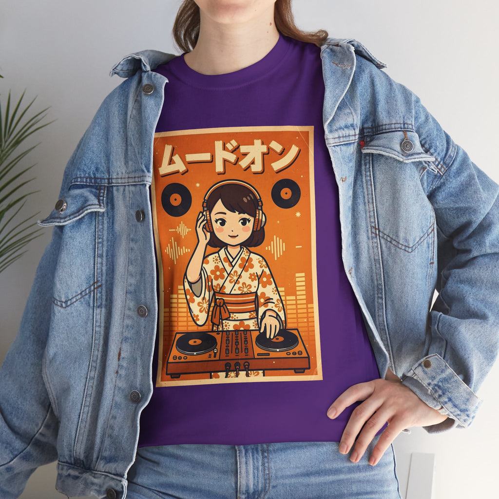 DJ Kimono T‑Shirt — Retro Japanese Anime Vinyl DJ Graphic Tee