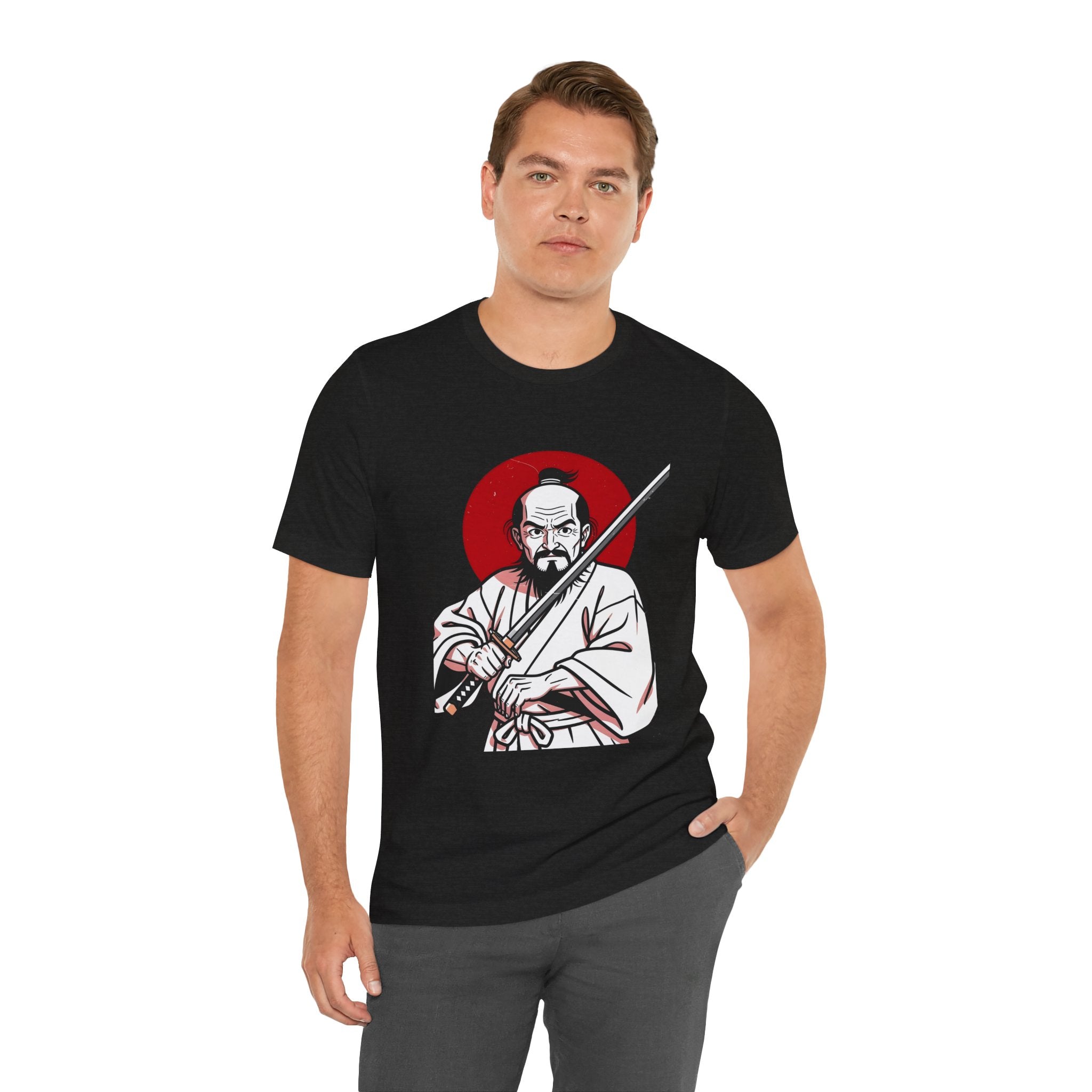 Samurai Warrior T-Shirt – Vintage Katana Illustration with Red Rising Sun