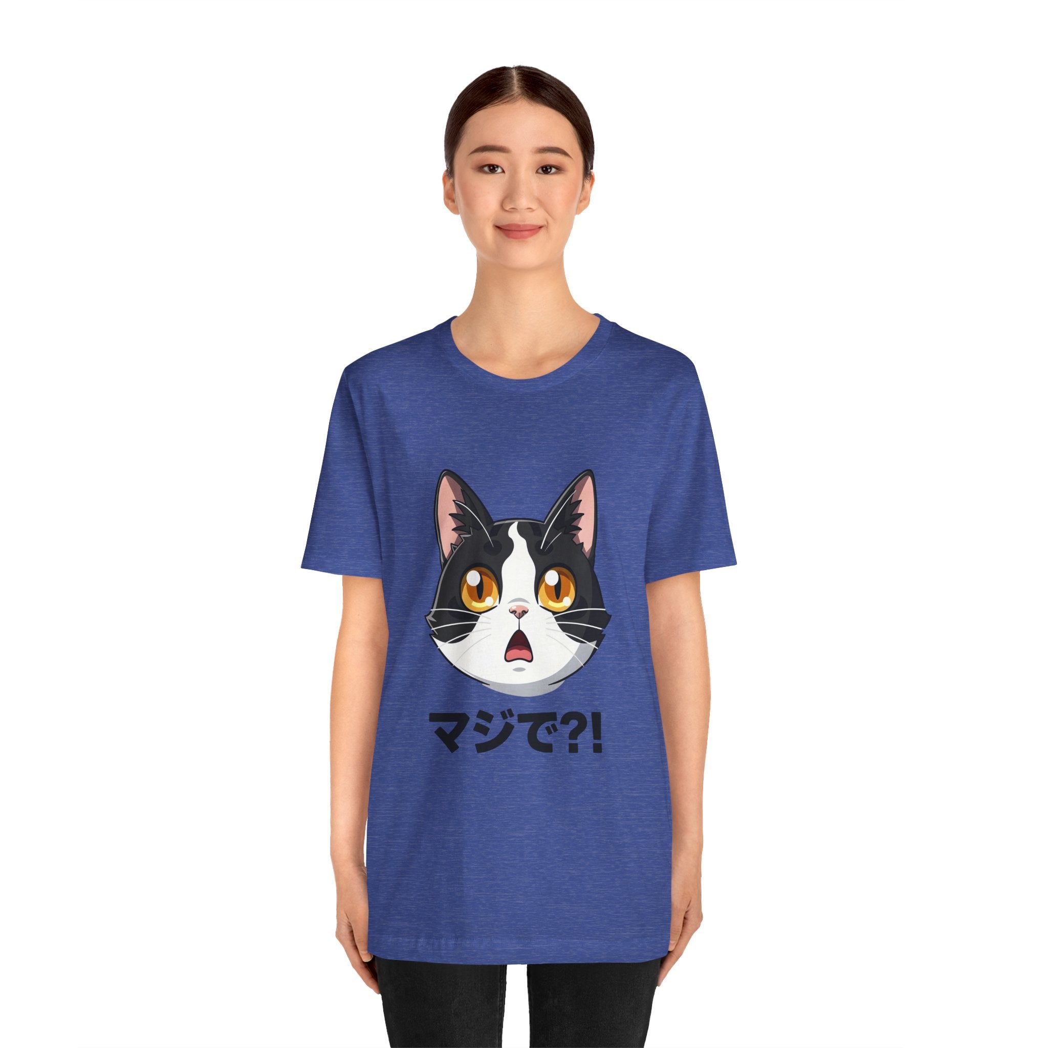 Cat Shock Face Graphic Tee — マジで?! Cute Anime Cat T-Shirt