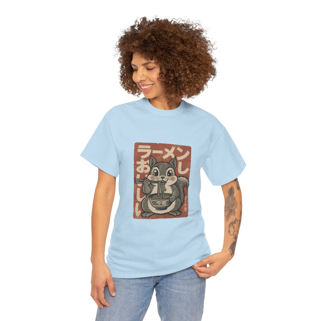 Ramen Squirrel T‑Shirt — Cute Vintage Japanese Noodle Graphic Tee