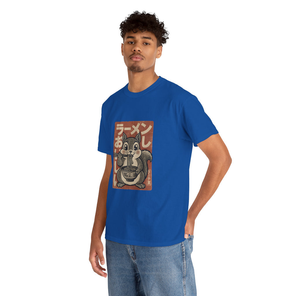 Ramen Squirrel T‑Shirt — Cute Vintage Japanese Noodle Graphic Tee