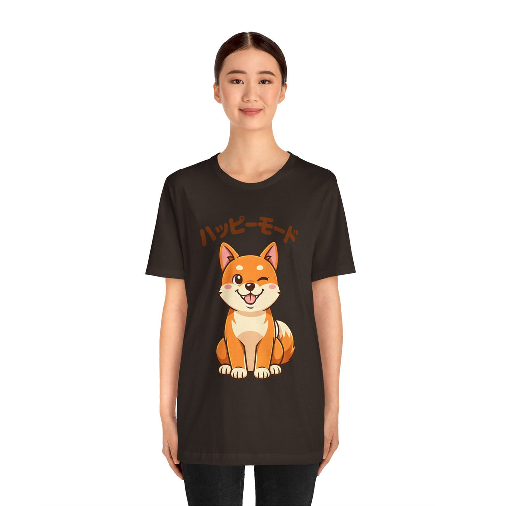 Happy Mode Shiba Inu T‑Shirt — Cute Japanese Kawaii Dog Tee