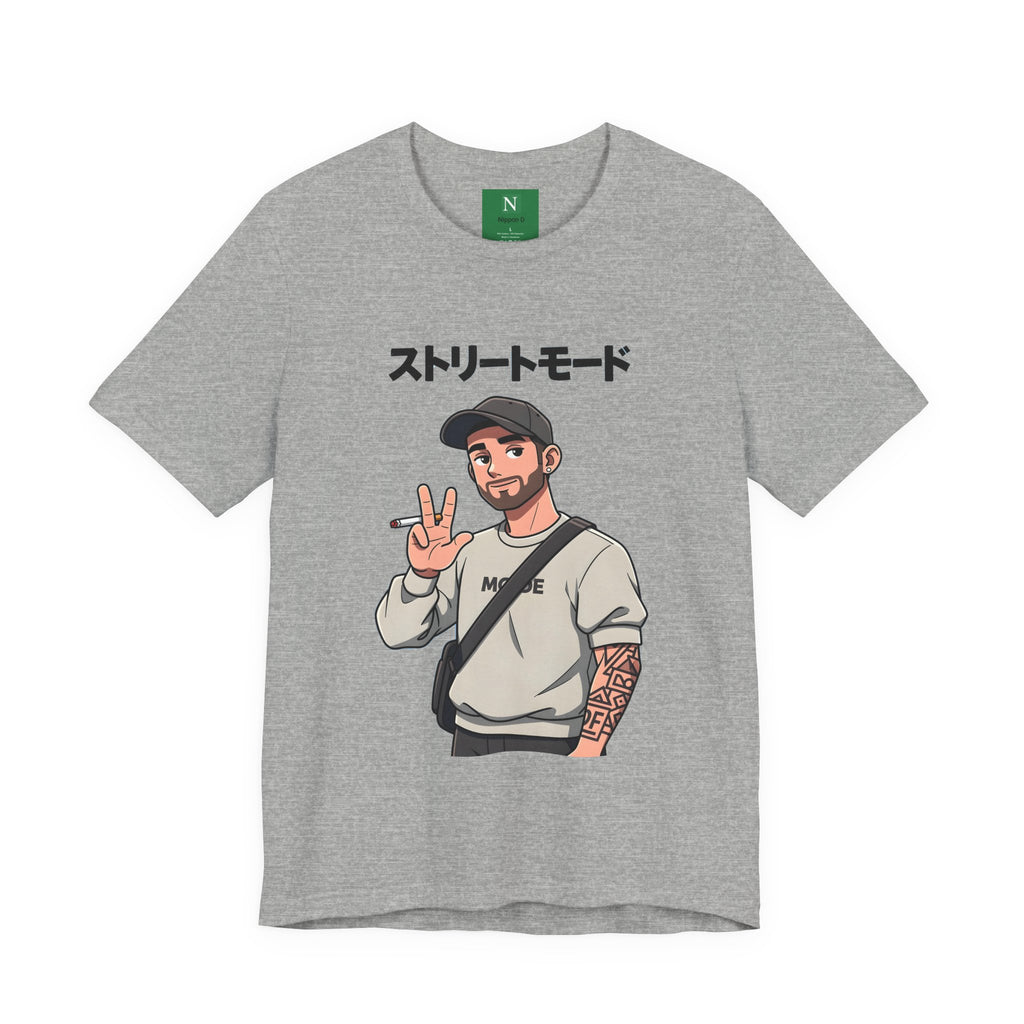Street Mode Graphic Tee — Japanese Text Casual Urban T-Shirt