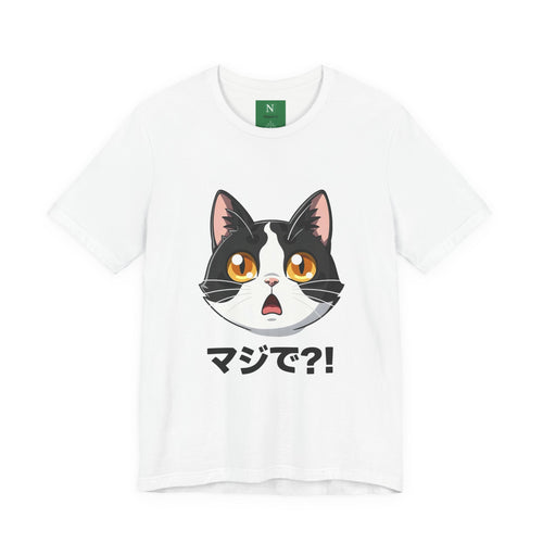 Cat Shock Face Graphic Tee — マジで?! Cute Anime Cat T-Shirt