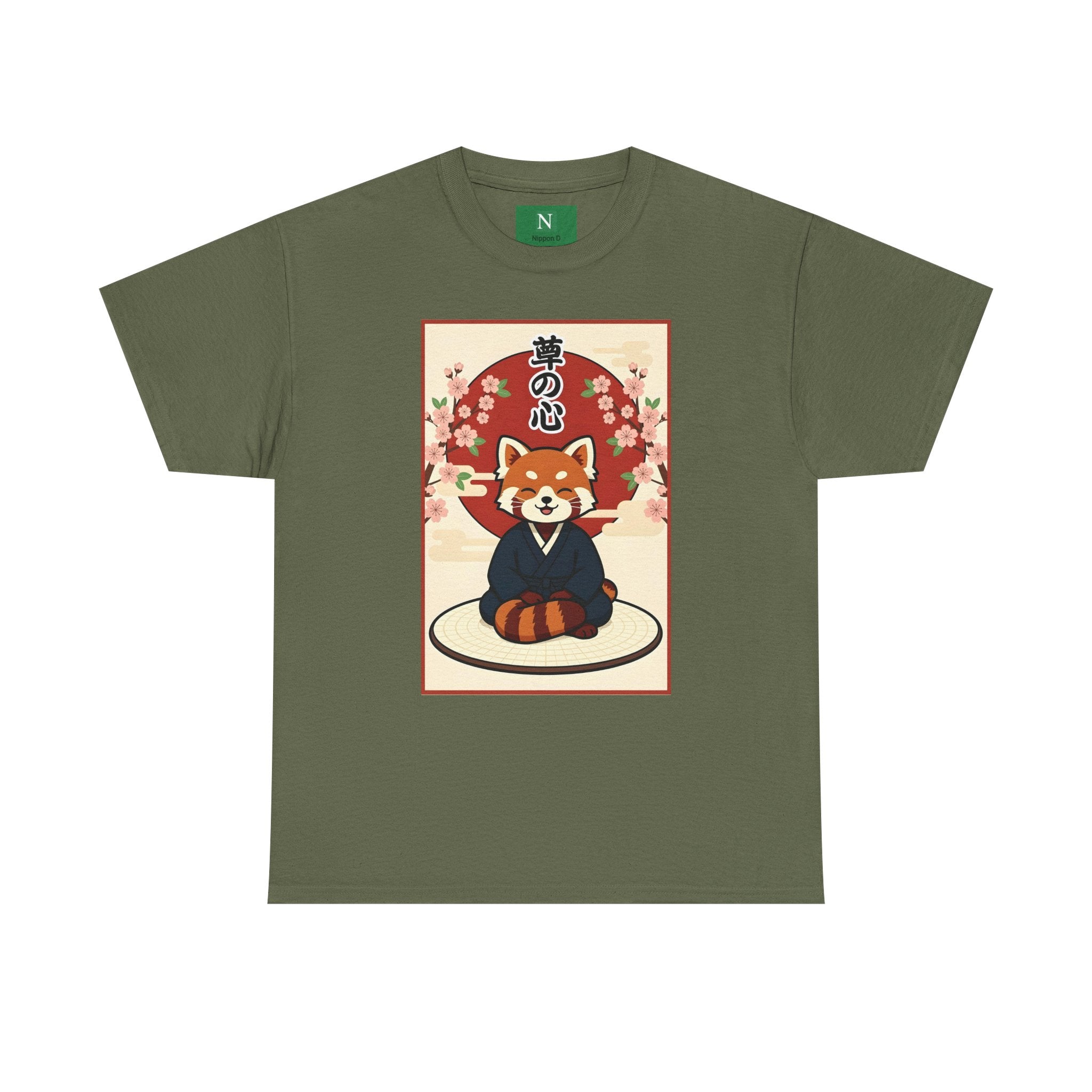 Red Panda Zen T-Shirt — Cute Japanese-Inspired Meditation Design