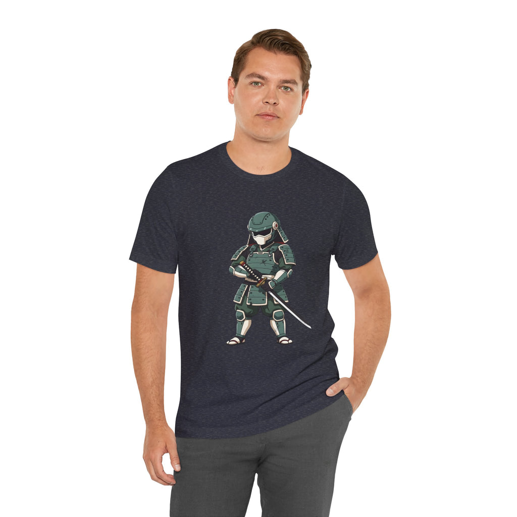Samurai Cat T-Shirt – Cute Armored Kitty with Katana Graphic