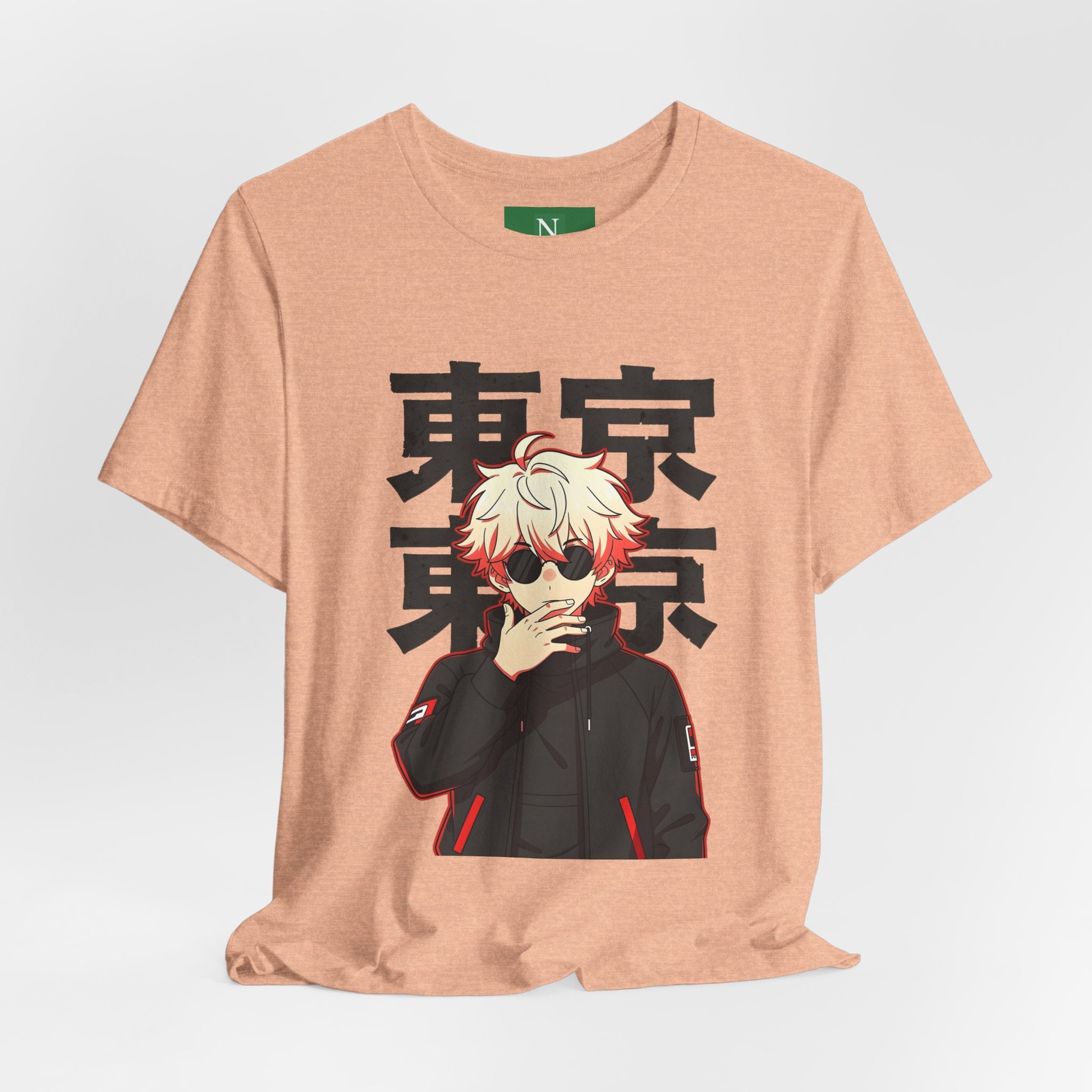 Tokyo Anime Graphic Tee — Blond Character with Kanji "東京"