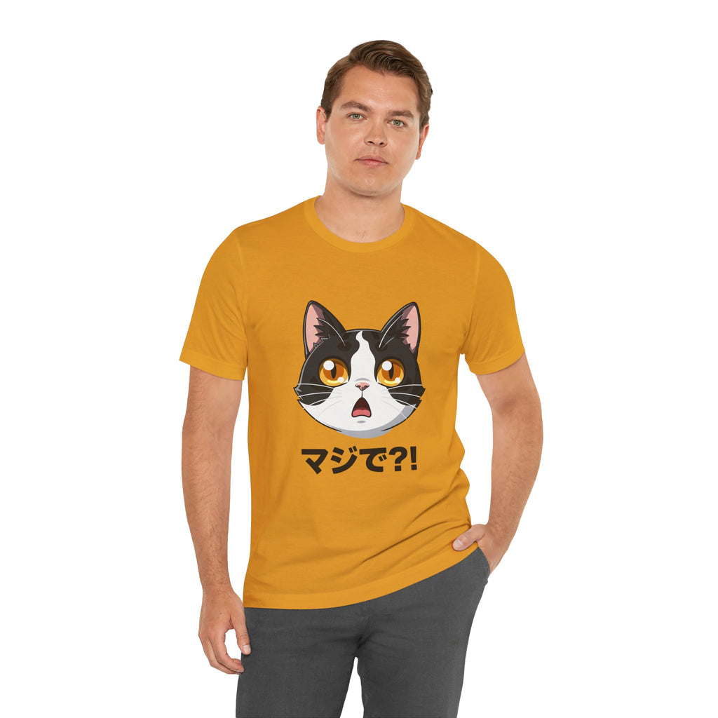 Cat Shock Face Graphic Tee — マジで?! Cute Anime Cat T-Shirt