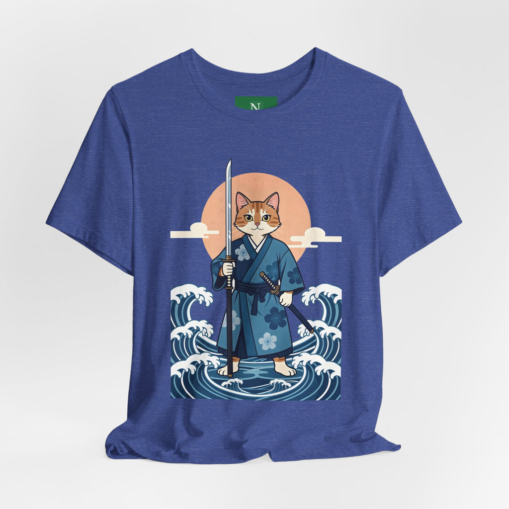 Samurai Cat T-Shirt — Japanese Wave Illustration Tee