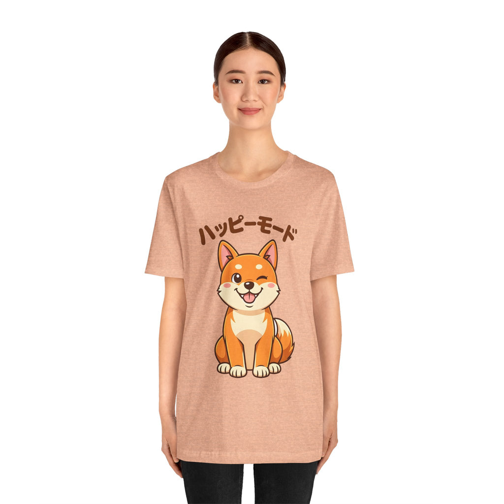 Happy Mode Shiba Inu T‑Shirt — Cute Japanese Kawaii Dog Tee