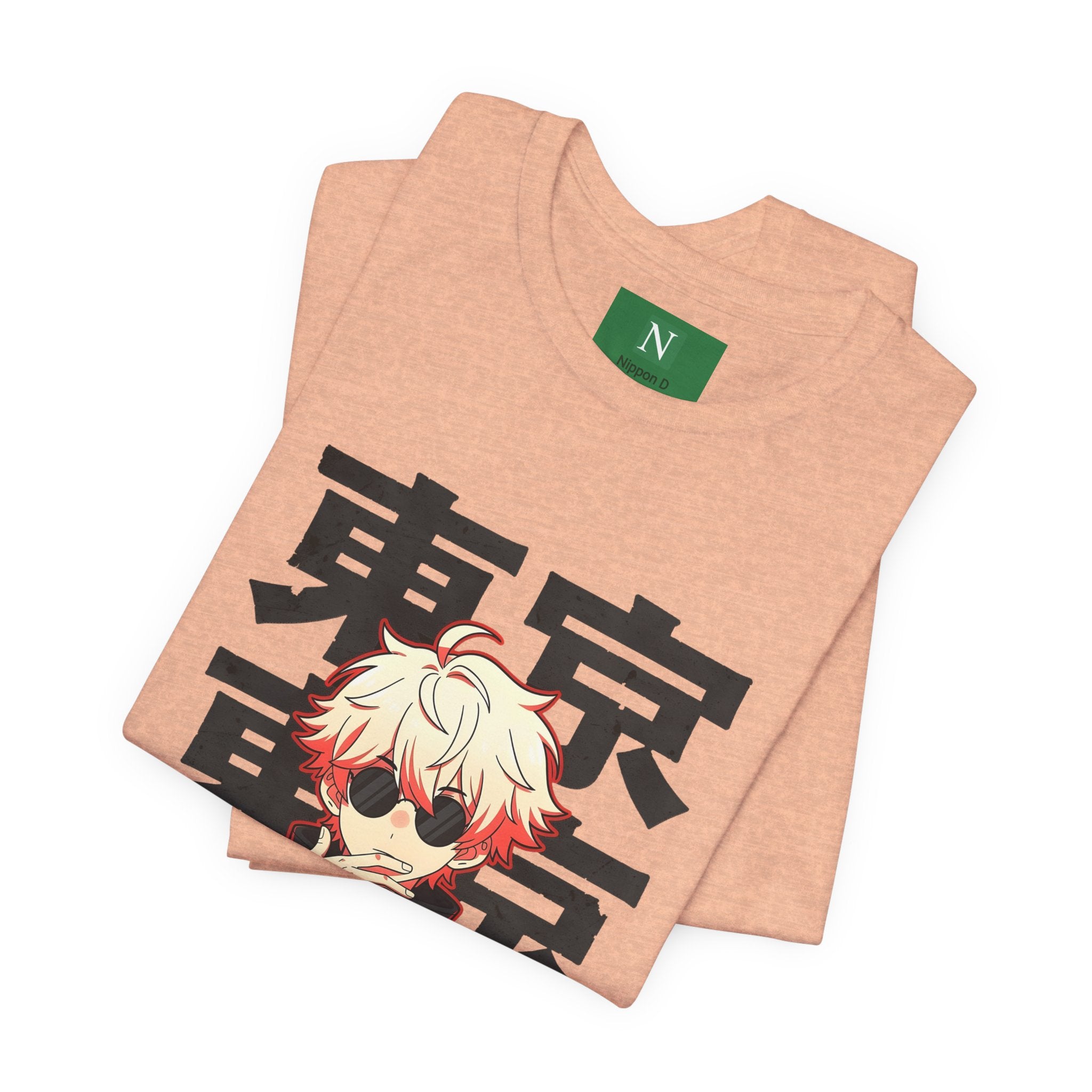 Tokyo Anime Graphic Tee — Blond Character with Kanji "東京"