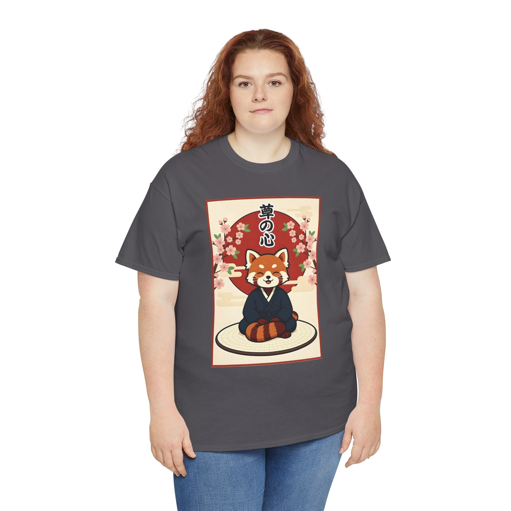 Red Panda Zen T-Shirt — Cute Japanese-Inspired Meditation Design