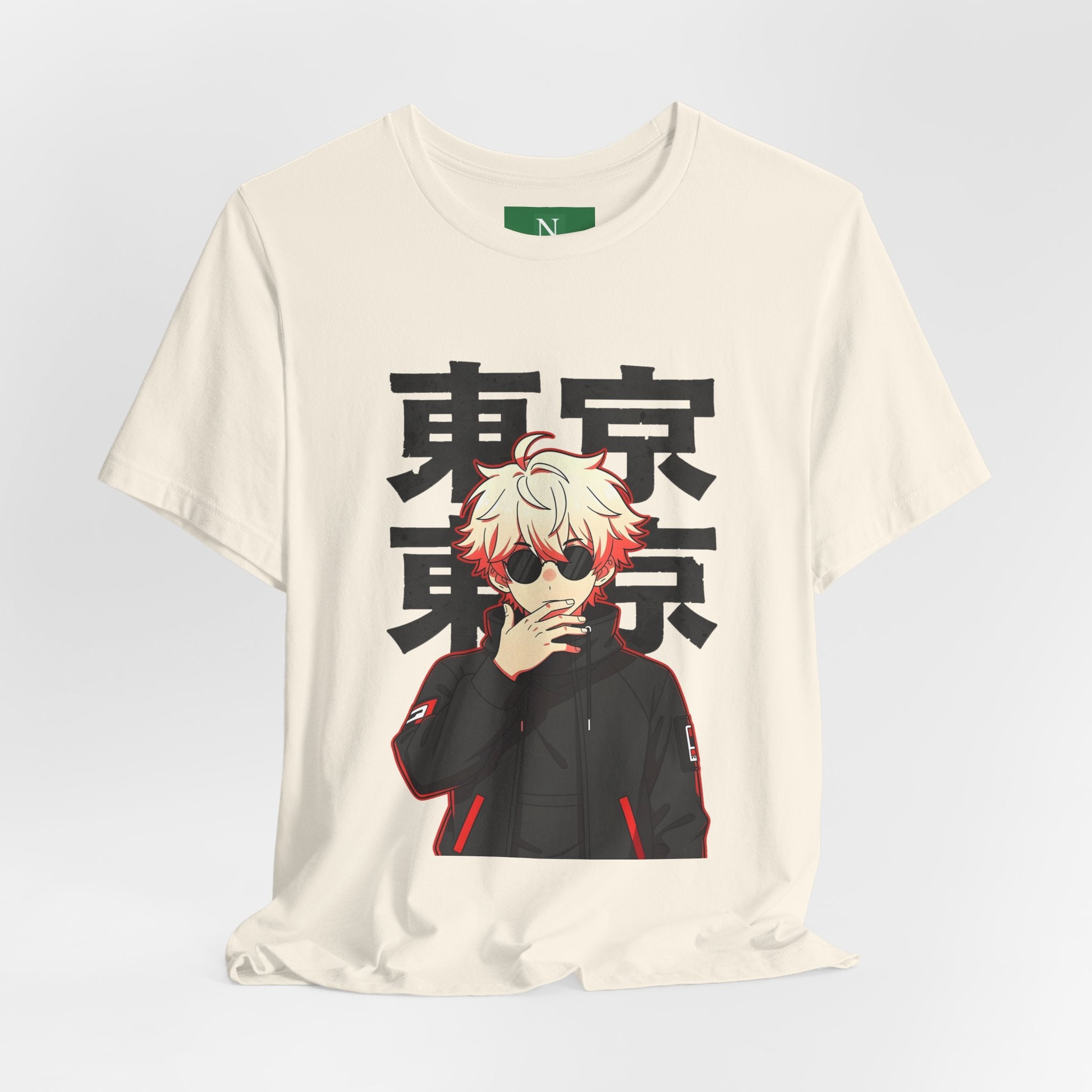Tokyo Anime Graphic Tee — Blond Character with Kanji "東京"