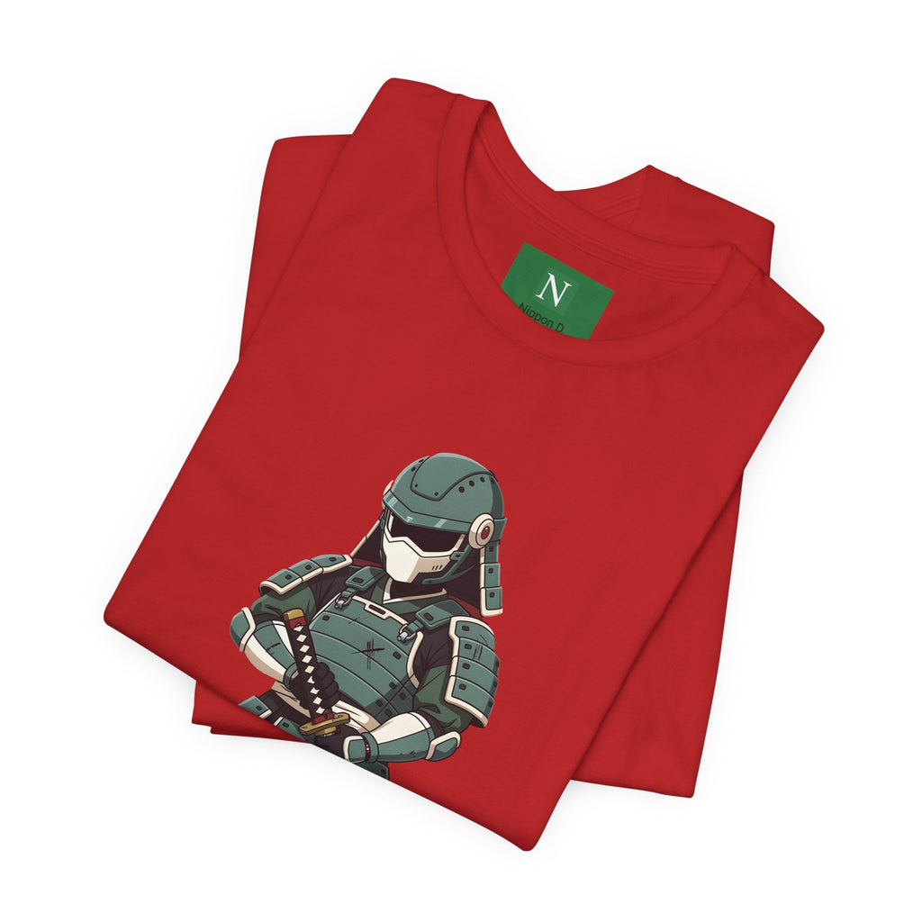 Samurai Cat T-Shirt – Cute Armored Kitty with Katana Graphic