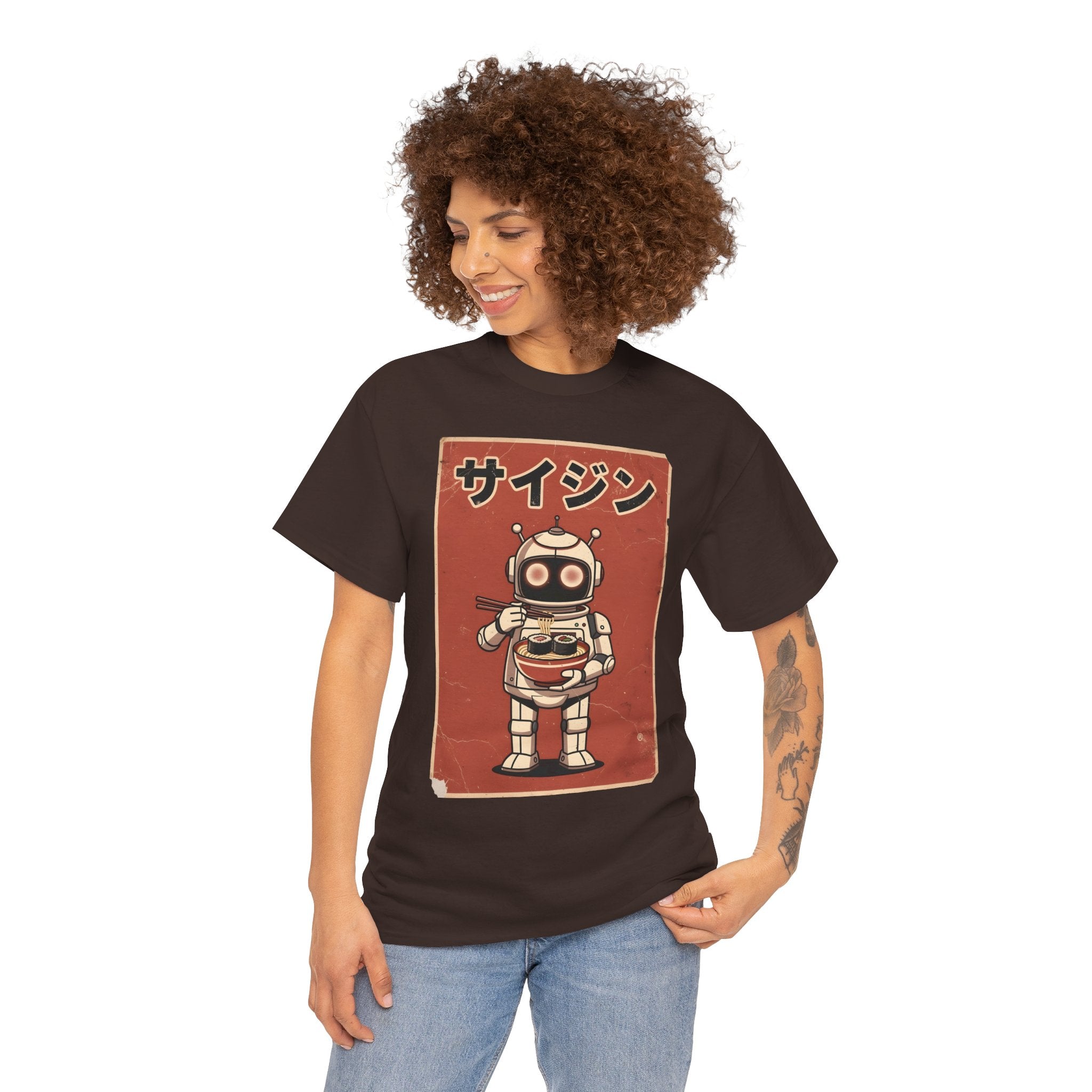Retro Robot Ramen Tee — サイジン (Saijin) Vintage Japanese Robot Noodle Shirt