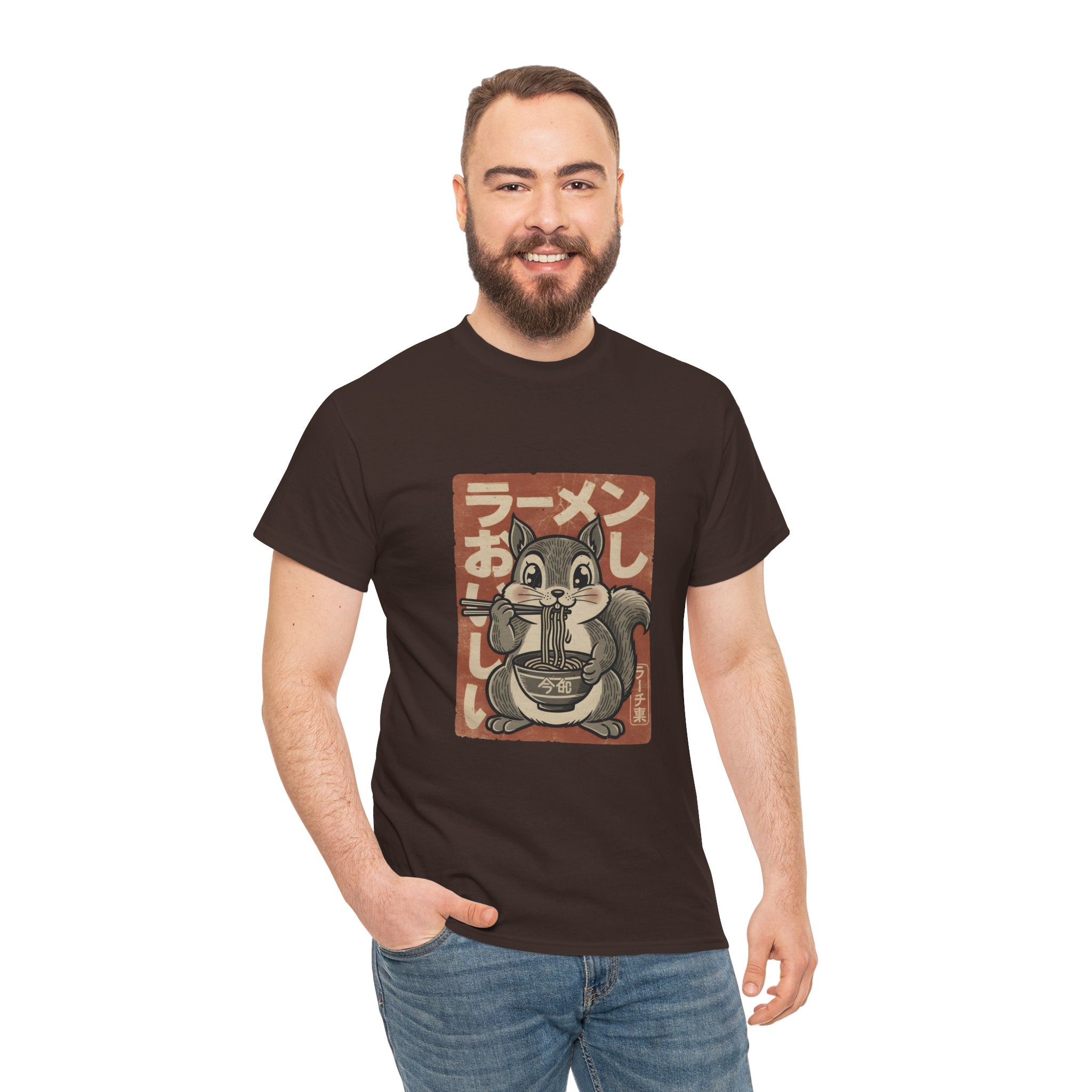 Ramen Squirrel T‑Shirt — Cute Vintage Japanese Noodle Graphic Tee