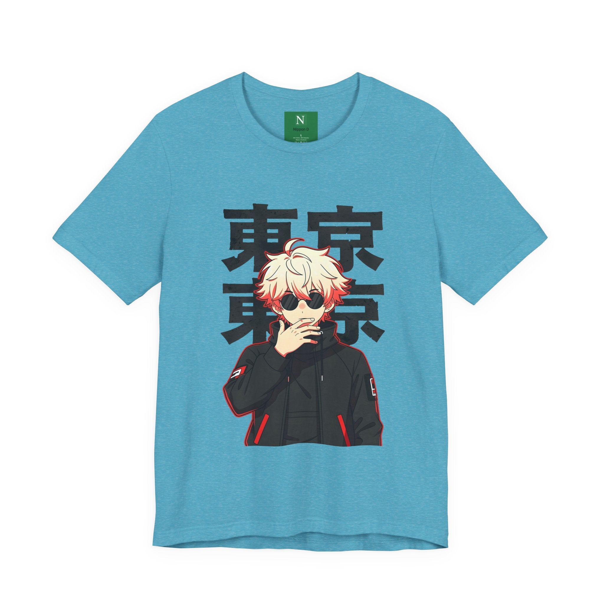 Tokyo Anime Graphic Tee — Blond Character with Kanji "東京"