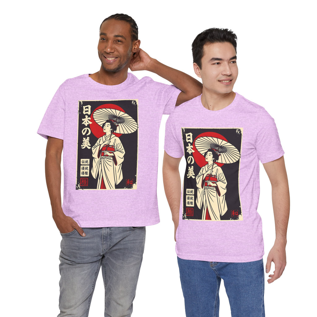 Geisha Umbrella T‑Shirt — Japanese Beauty Vintage Ukiyo-e Tee