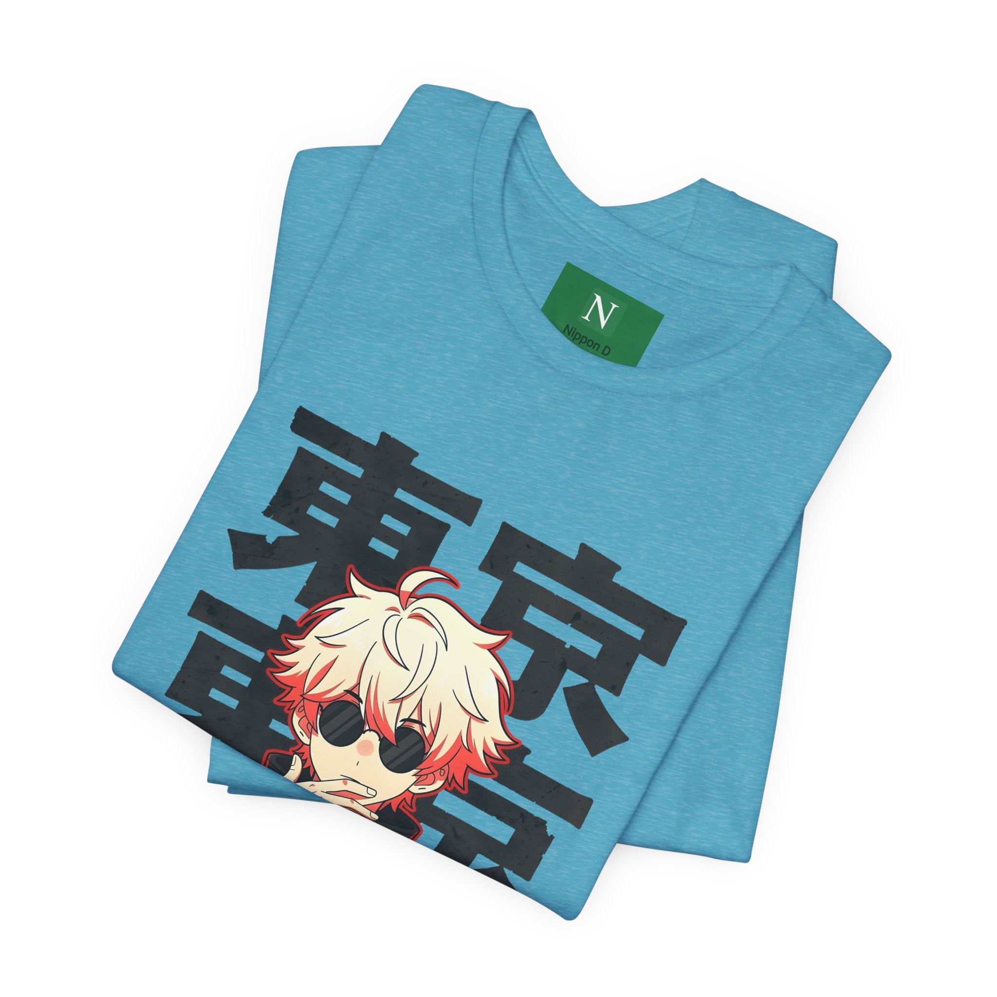 Tokyo Anime Graphic Tee — Blond Character with Kanji "東京"