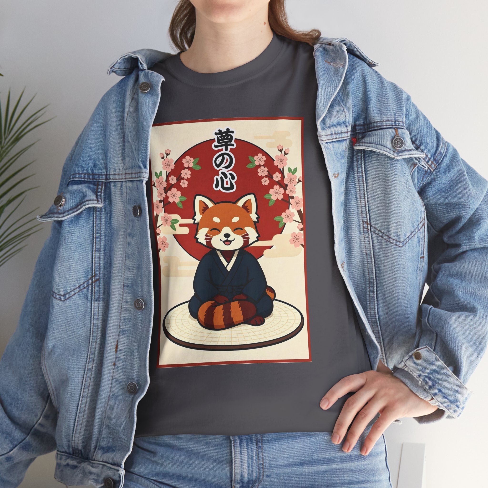 Red Panda Zen T-Shirt — Cute Japanese-Inspired Meditation Design