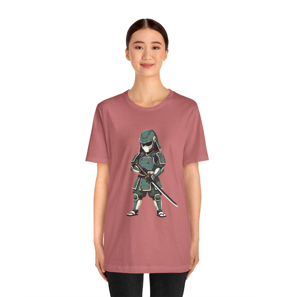 Samurai Cat T-Shirt – Cute Armored Kitty with Katana Graphic