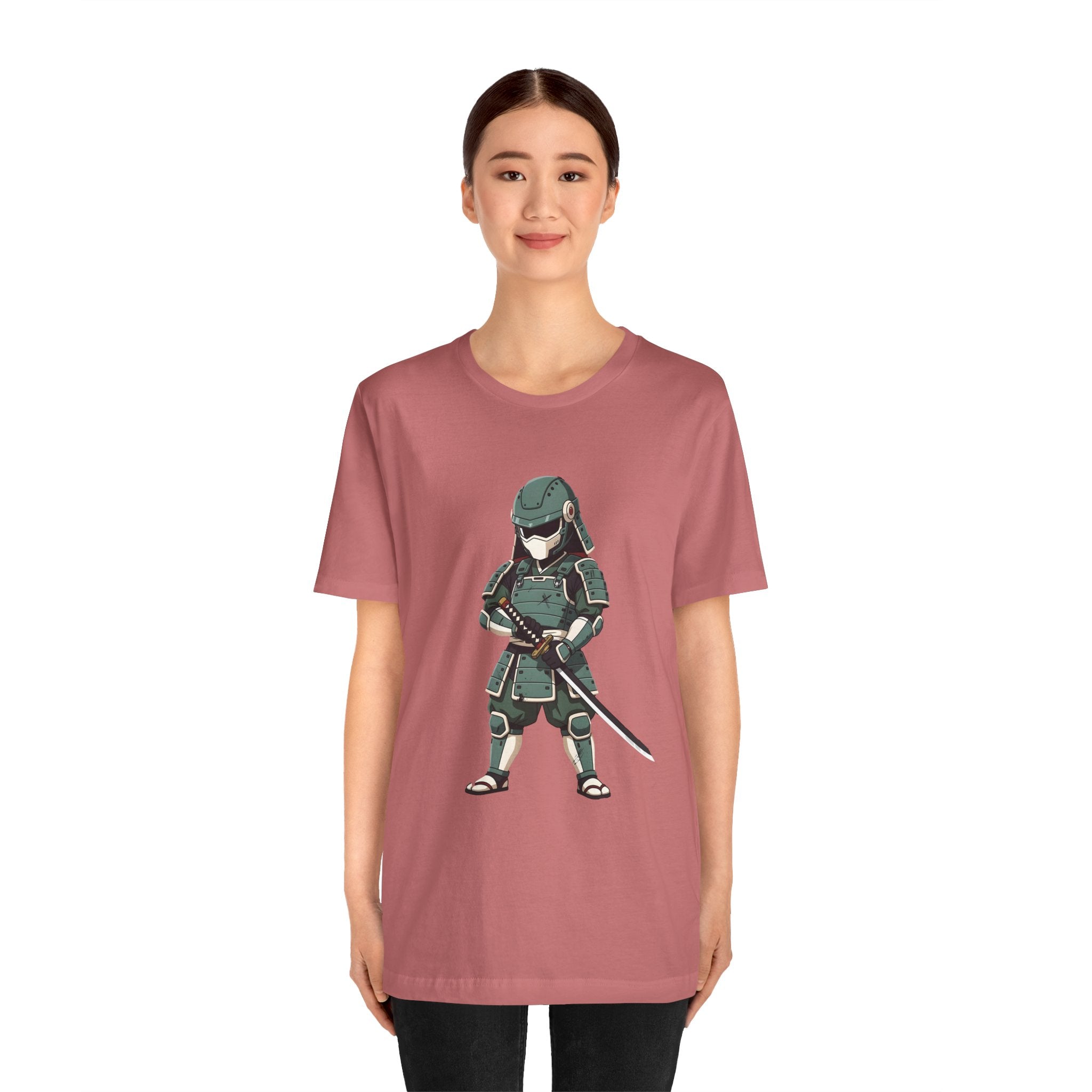 Samurai Cat T-Shirt – Cute Armored Kitty with Katana Graphic