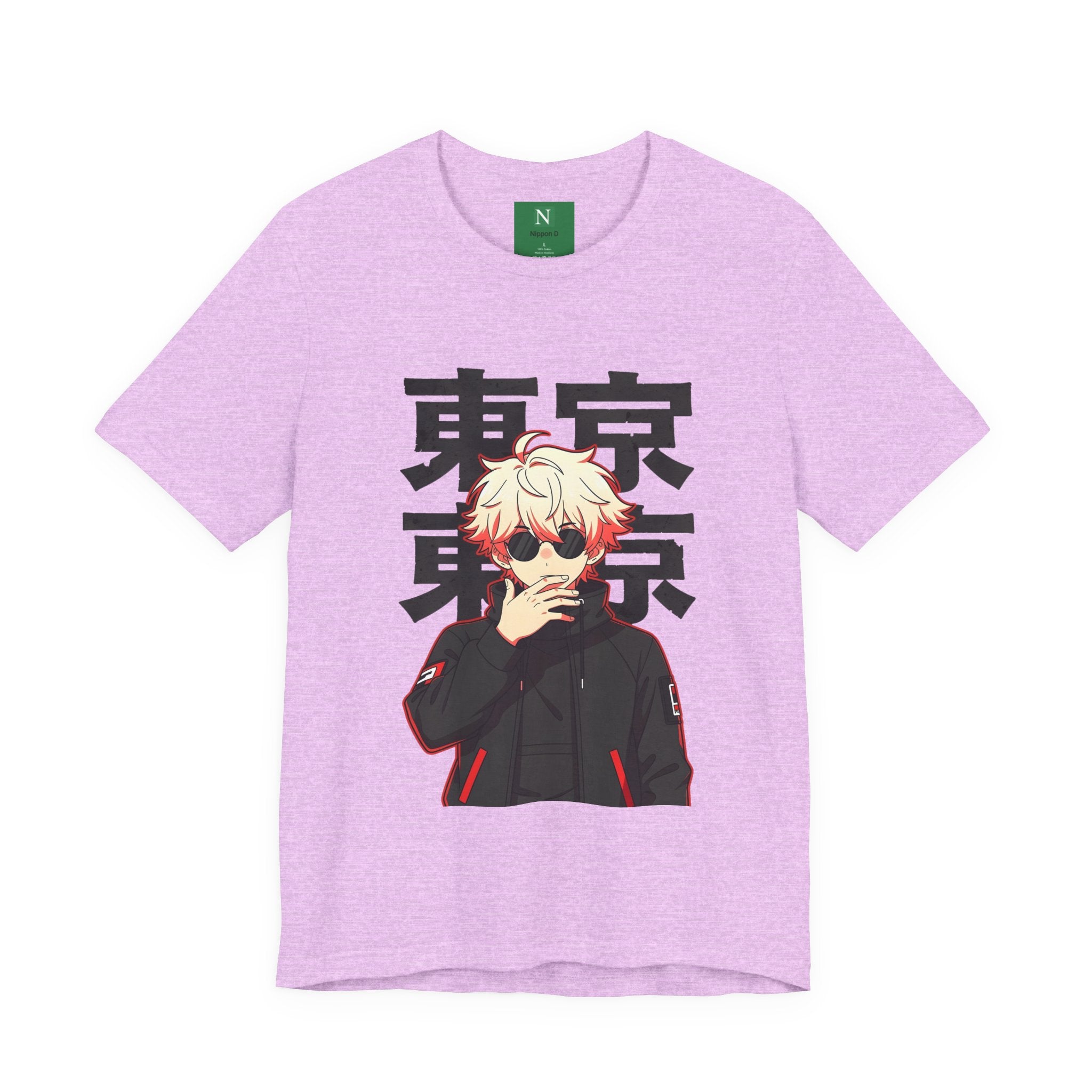 Tokyo Anime Graphic Tee — Blond Character with Kanji "東京"