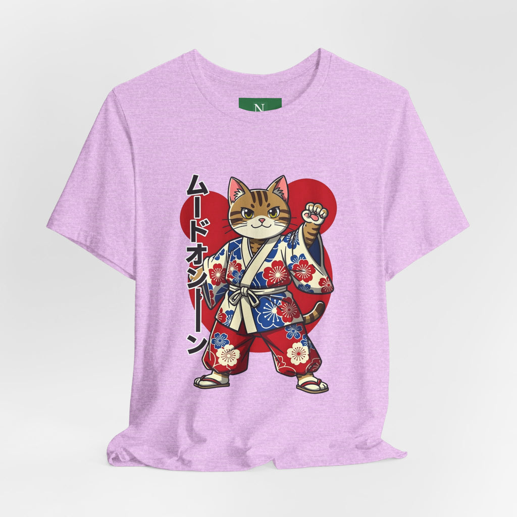 Samurai Cat T‑Shirt — Kawaii Japanese Kimono Cat Graphic Tee