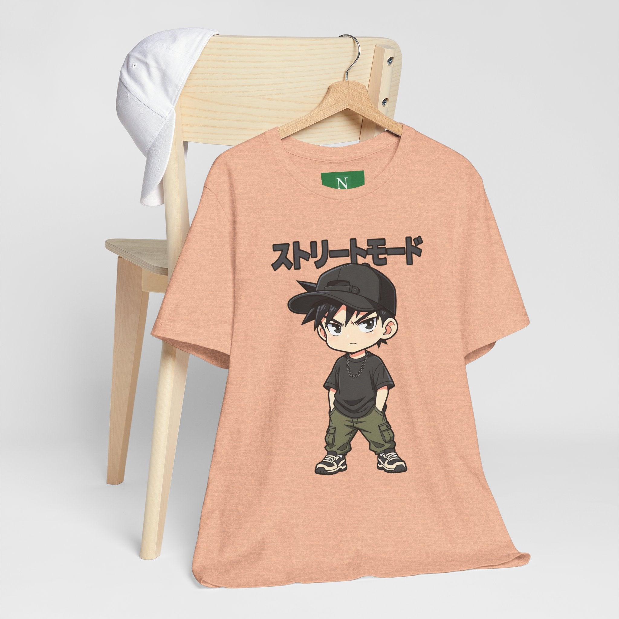 Street Mode Anime Boy T-Shirt — Japanese Text Graphic Tee