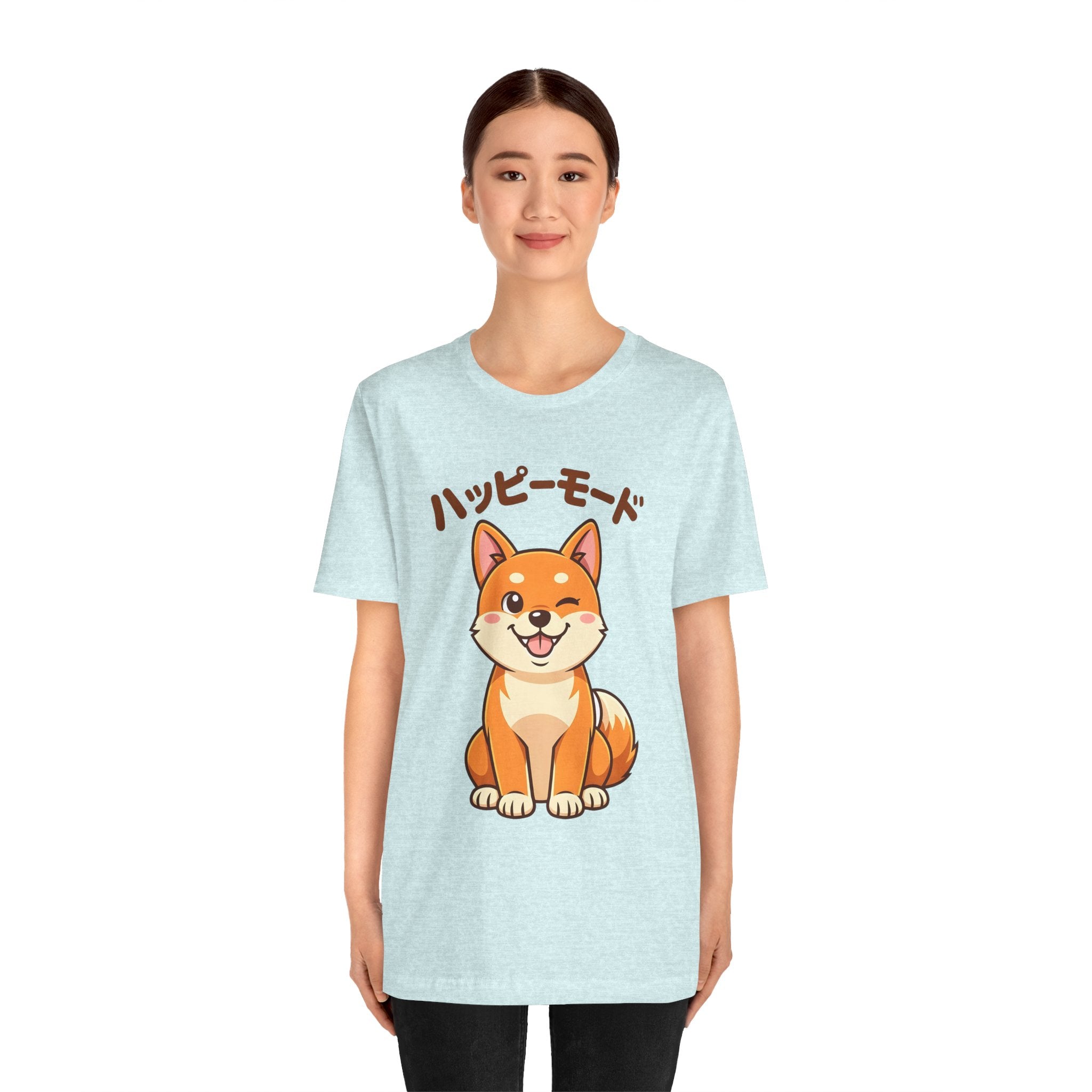 Happy Mode Shiba Inu T‑Shirt — Cute Japanese Kawaii Dog Tee