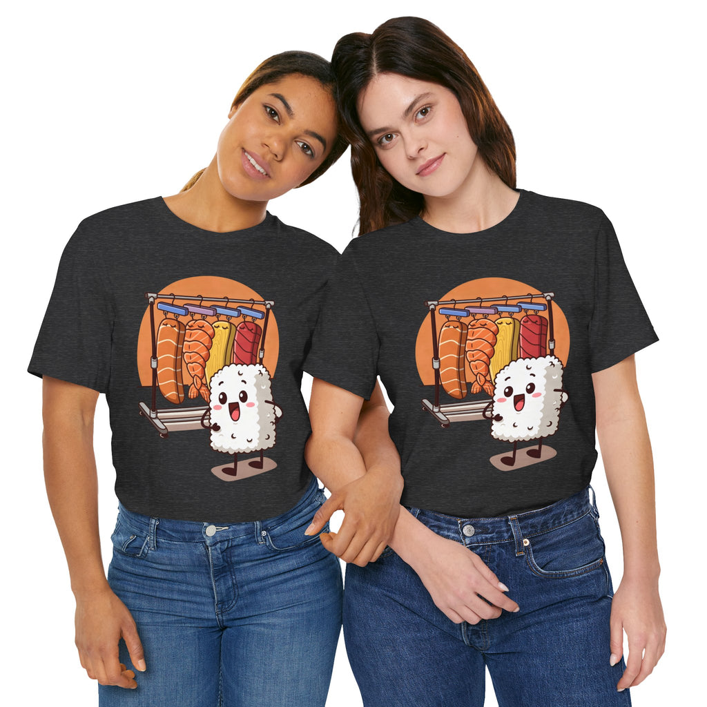 Cute Sushi Rice Cartoon T‑Shirt — Kawaii Nigiri Character Tee