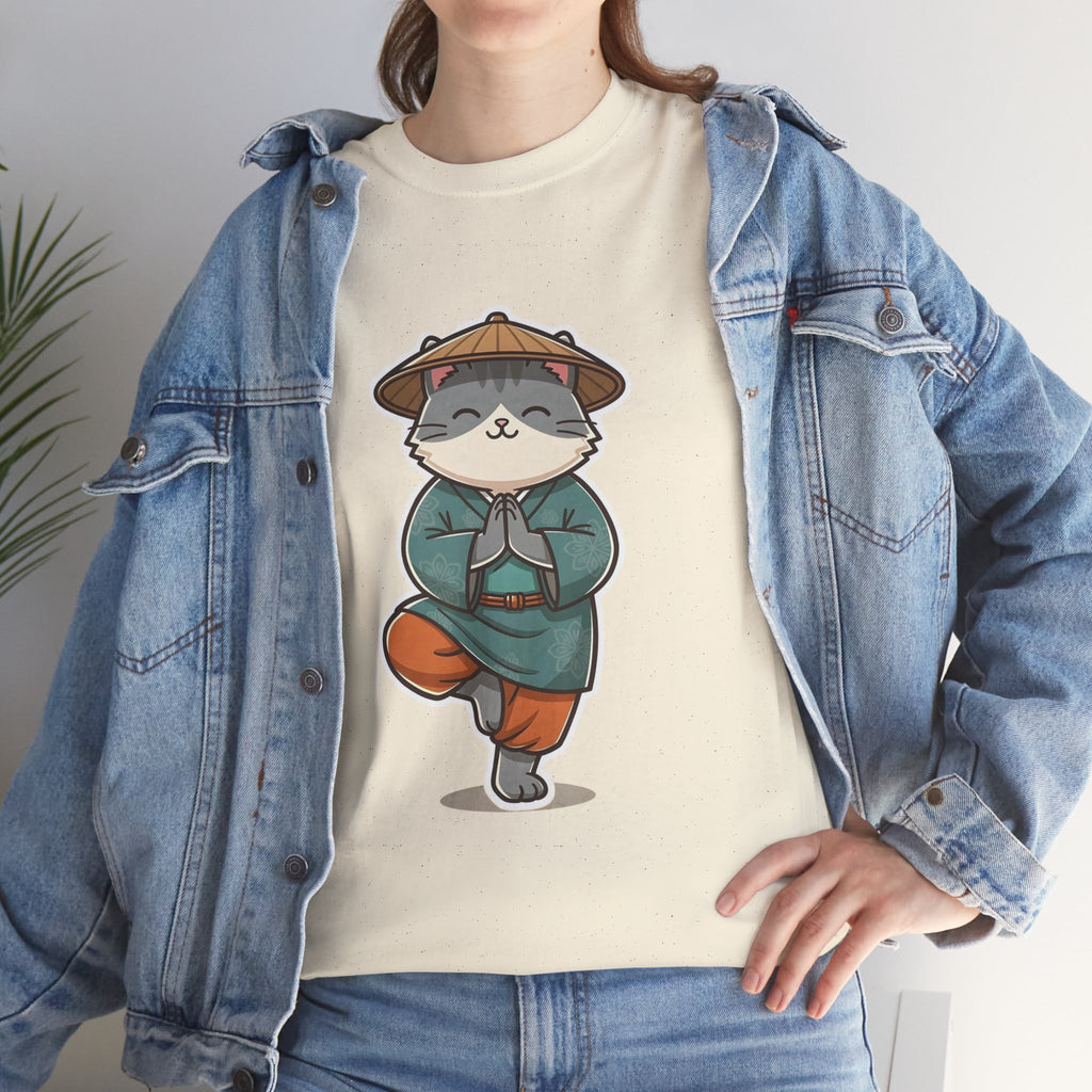 Meditating Cat Tee — Cute Zen Cat Yoga T-Shirt