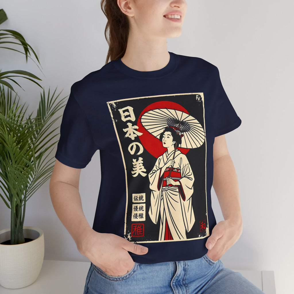 Geisha Umbrella T‑Shirt — Japanese Beauty Vintage Ukiyo-e Tee