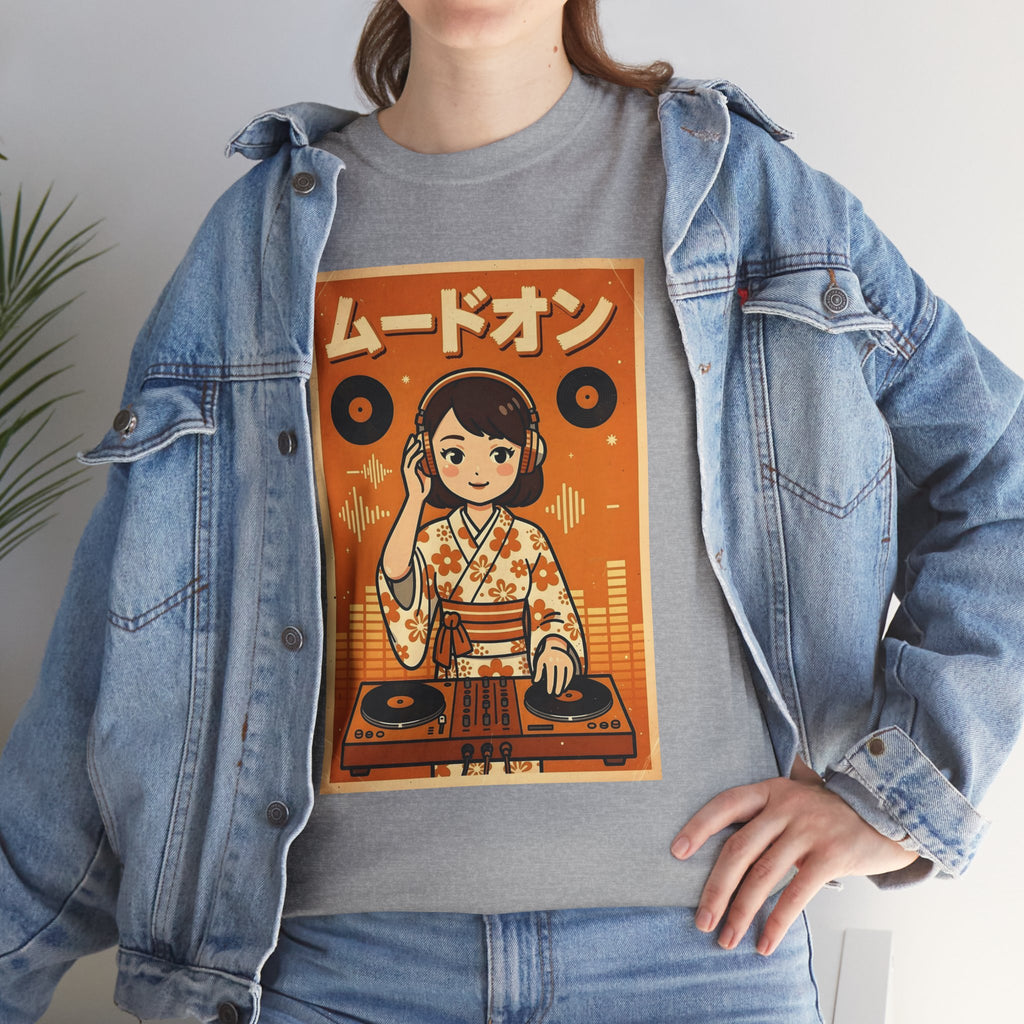 DJ Kimono T‑Shirt — Retro Japanese Anime Vinyl DJ Graphic Tee