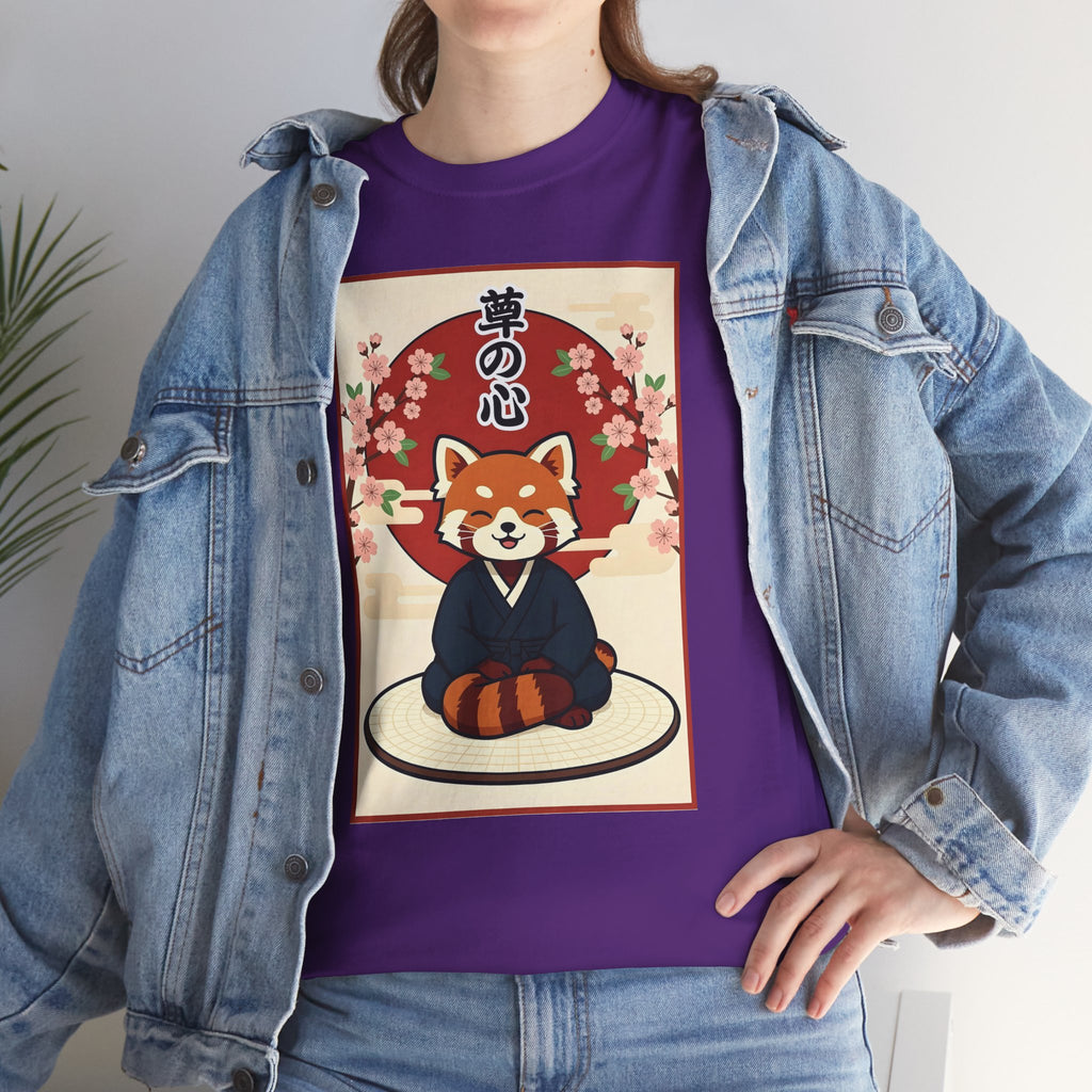 Red Panda Zen T-Shirt — Cute Japanese-Inspired Meditation Design