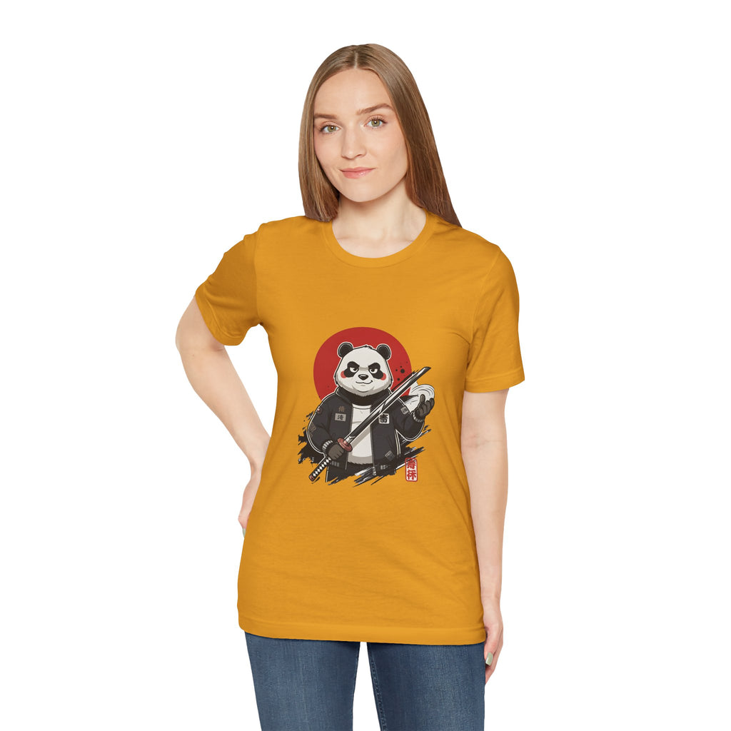 Samurai Panda T-Shirt — Cute Warrior Graphic Tee with Red Sun