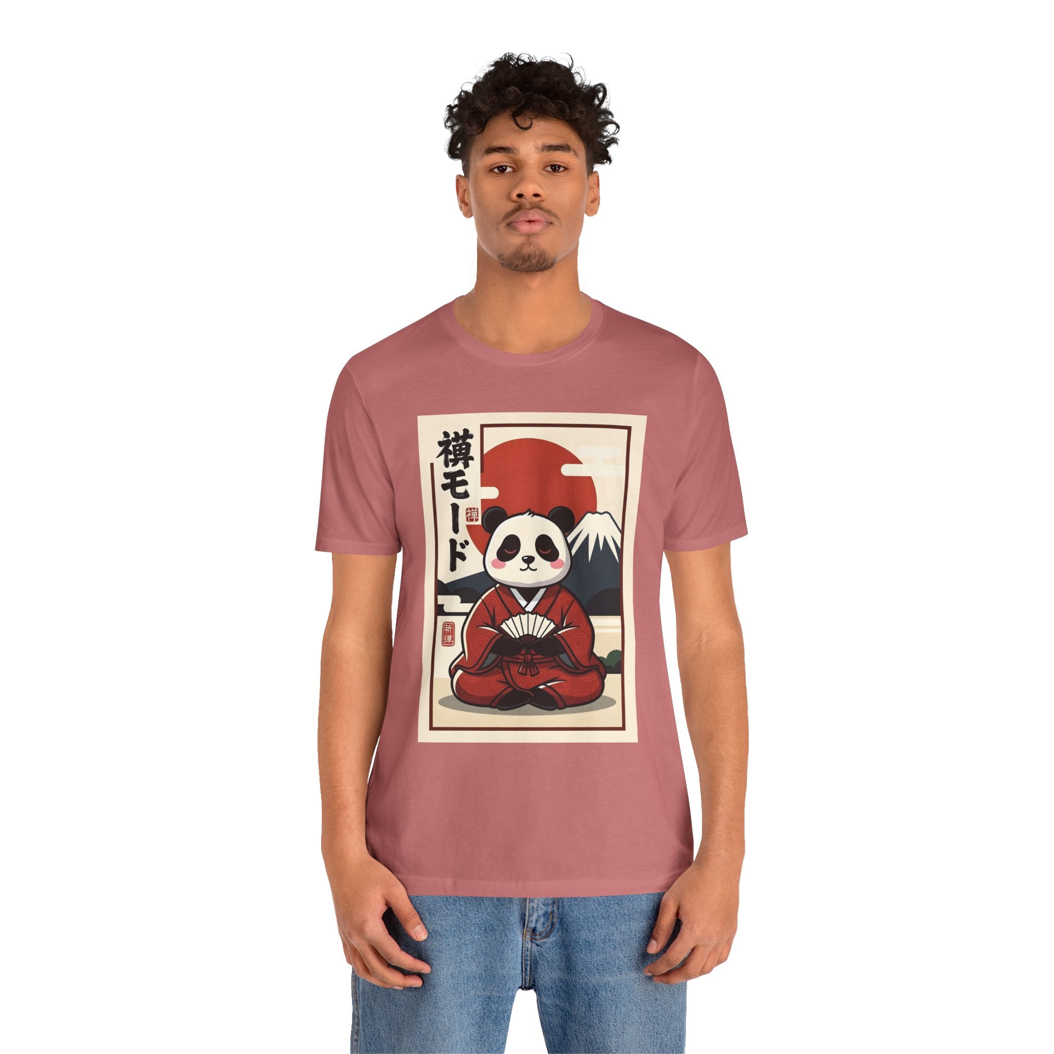 Panda Samurai Tee — Cute Japanese Ukiyo-e Style Graphic T-Shirt