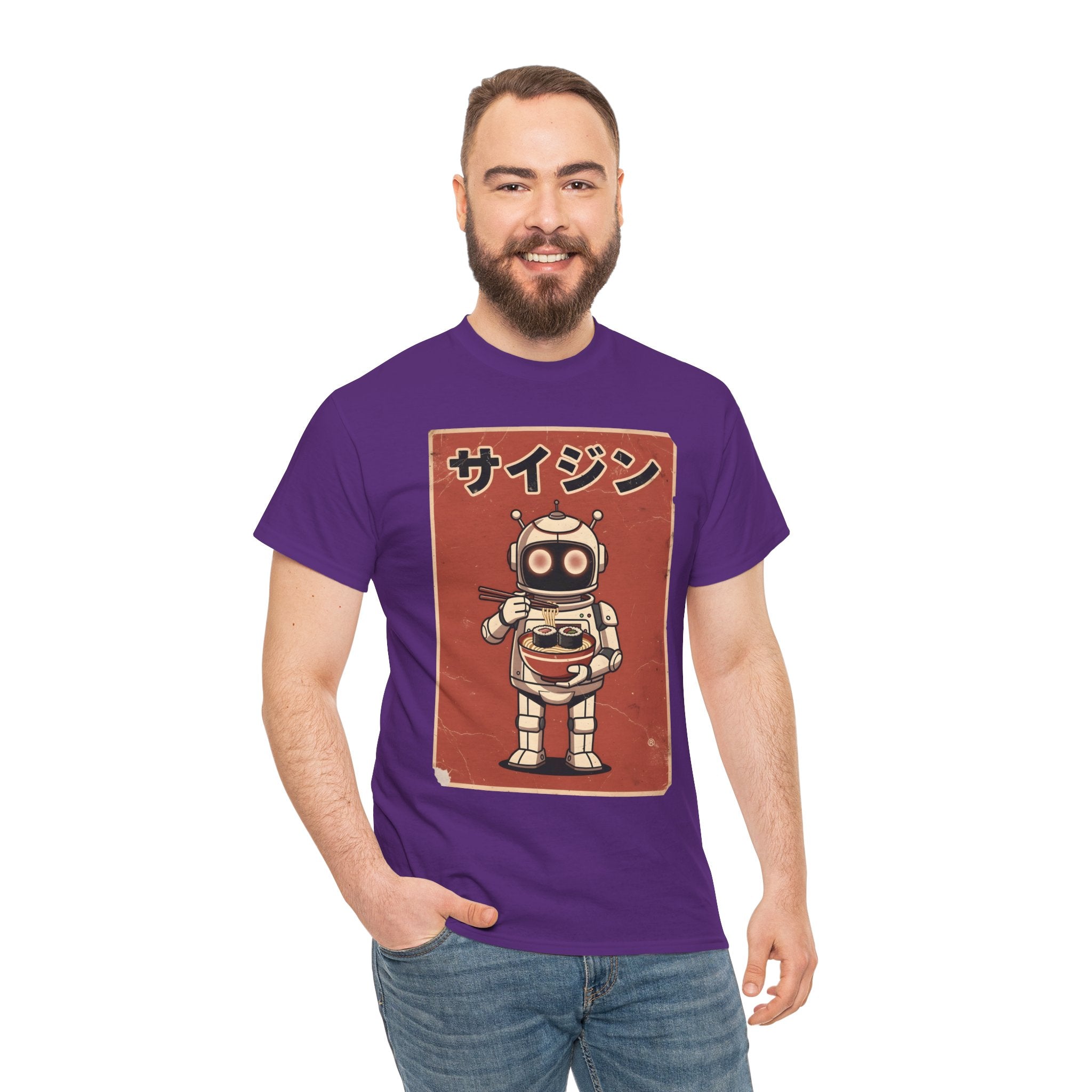 Retro Robot Ramen Tee — サイジン (Saijin) Vintage Japanese Robot Noodle Shirt